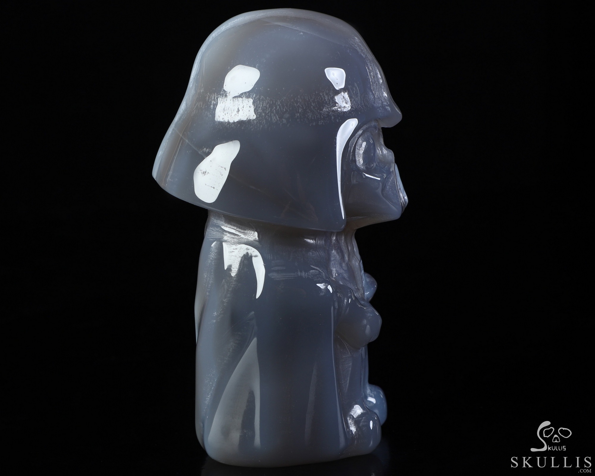 4.2" Premium Brazilian Agate Hand Carved Crystal Darth Vader Fine Art Sculpture, Crystal Healing 4.2" Premium Brazilian Agate Hand Carved Crystal Darth Vader Fine Art Sculpture, Crystal Healing