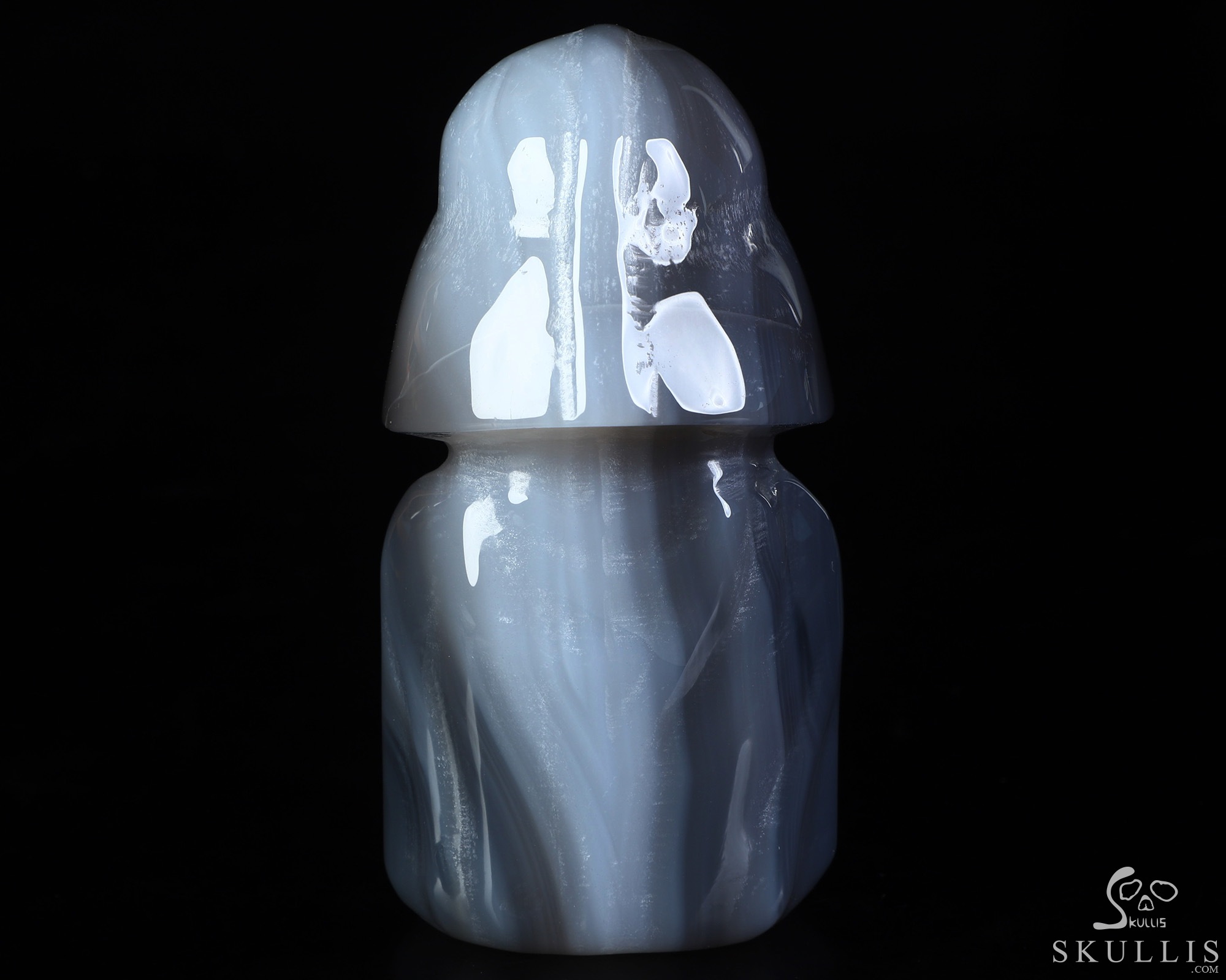 4.2" Premium Brazilian Agate Hand Carved Crystal Darth Vader Fine Art Sculpture, Crystal Healing 4.2" Premium Brazilian Agate Hand Carved Crystal Darth Vader Fine Art Sculpture, Crystal Healing
