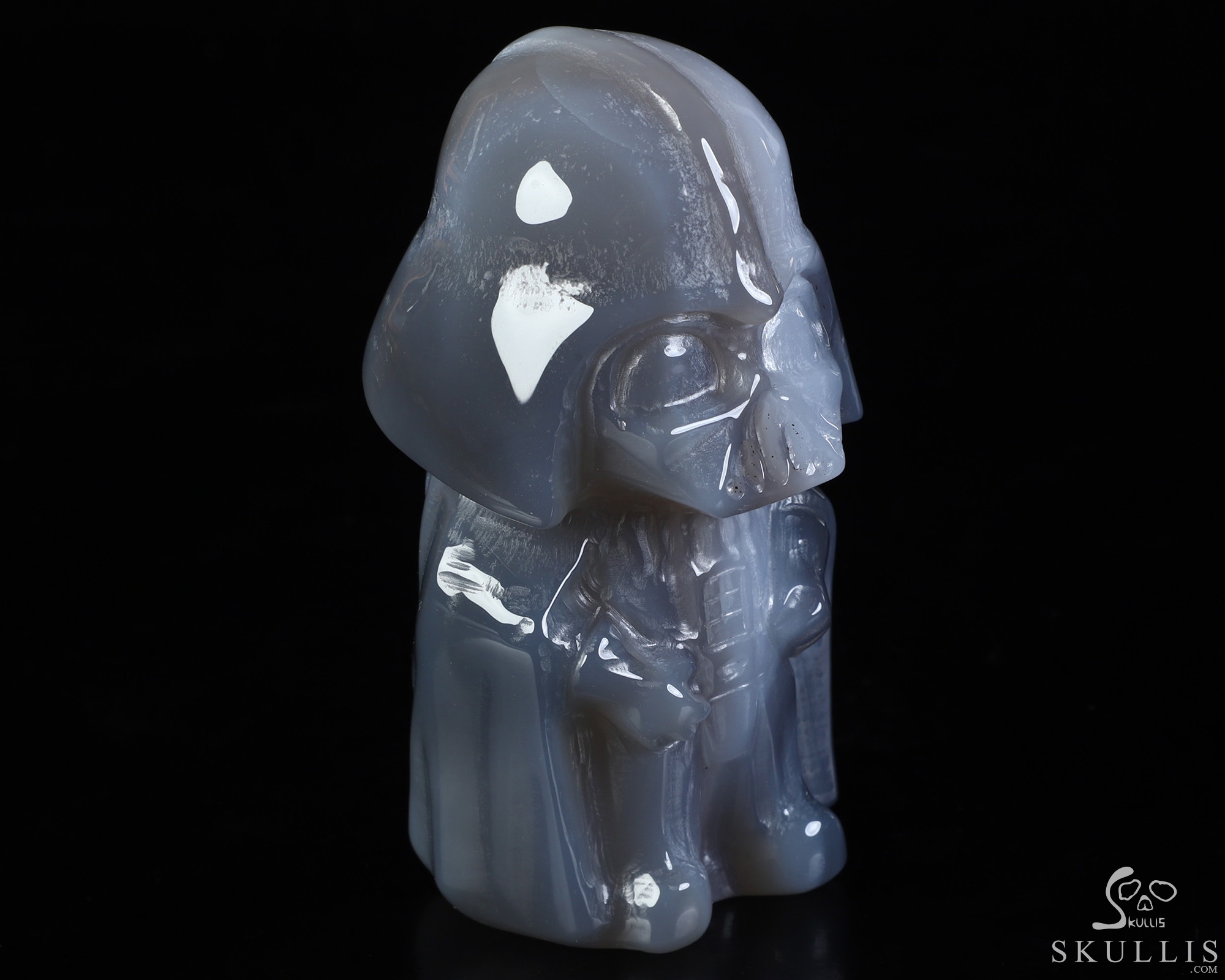4.2" Premium Brazilian Agate Hand Carved Crystal Darth Vader Fine Art Sculpture, Crystal Healing 4.2" Premium Brazilian Agate Hand Carved Crystal Darth Vader Fine Art Sculpture, Crystal Healing