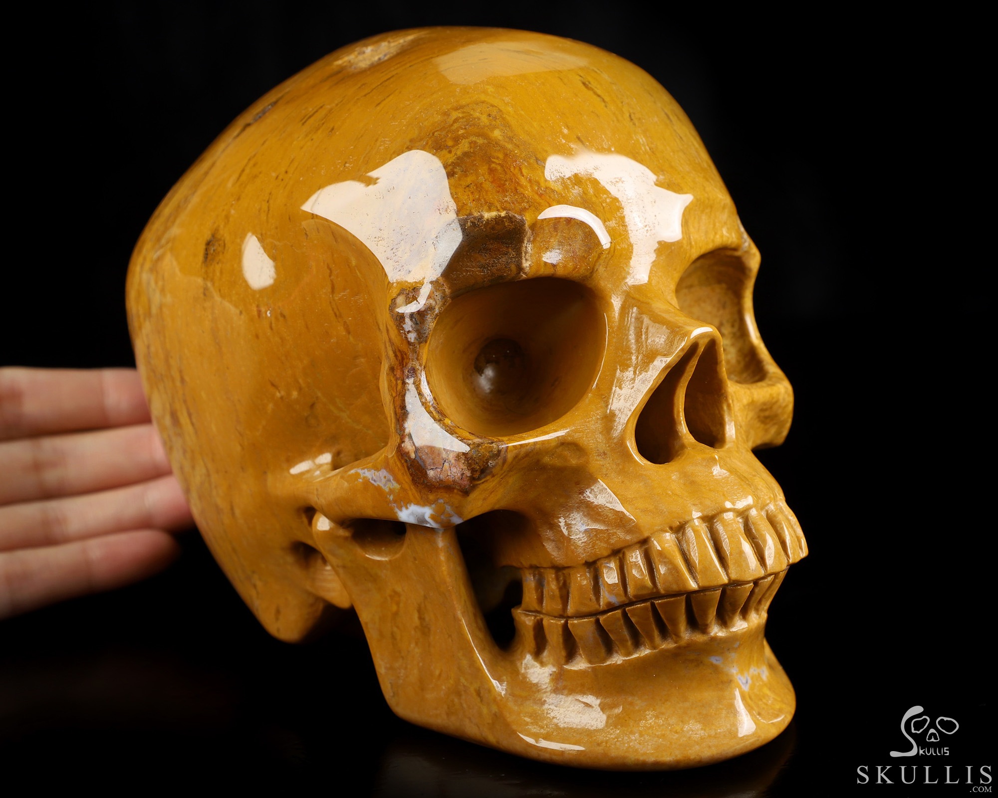 Lifesized 6.9" Indian Agate Hand Carved Crystal Skull, Super Realistic, Crystal Healing Lifesized 6.9" Indian Agate Hand Carved Crystal Skull, Super Realistic, Crystal Healing