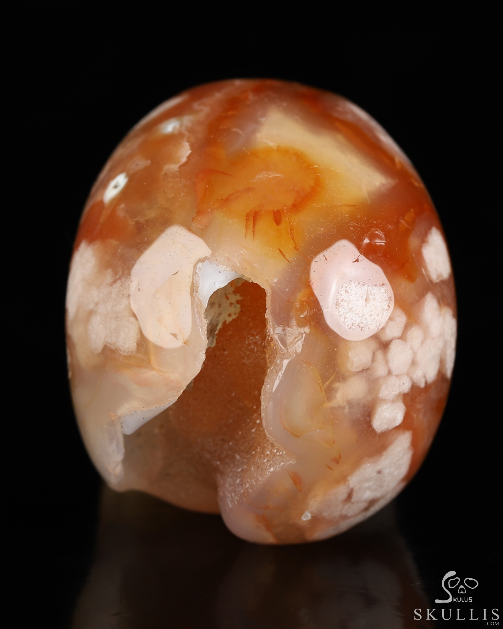 Gemstone 2.0" Sakura Agate Hand Carved Crystal Skull, Realistic, Crystal Healing Gemstone 2.0" Sakura Agate Hand Carved Crystal Skull, Realistic, Crystal Healing