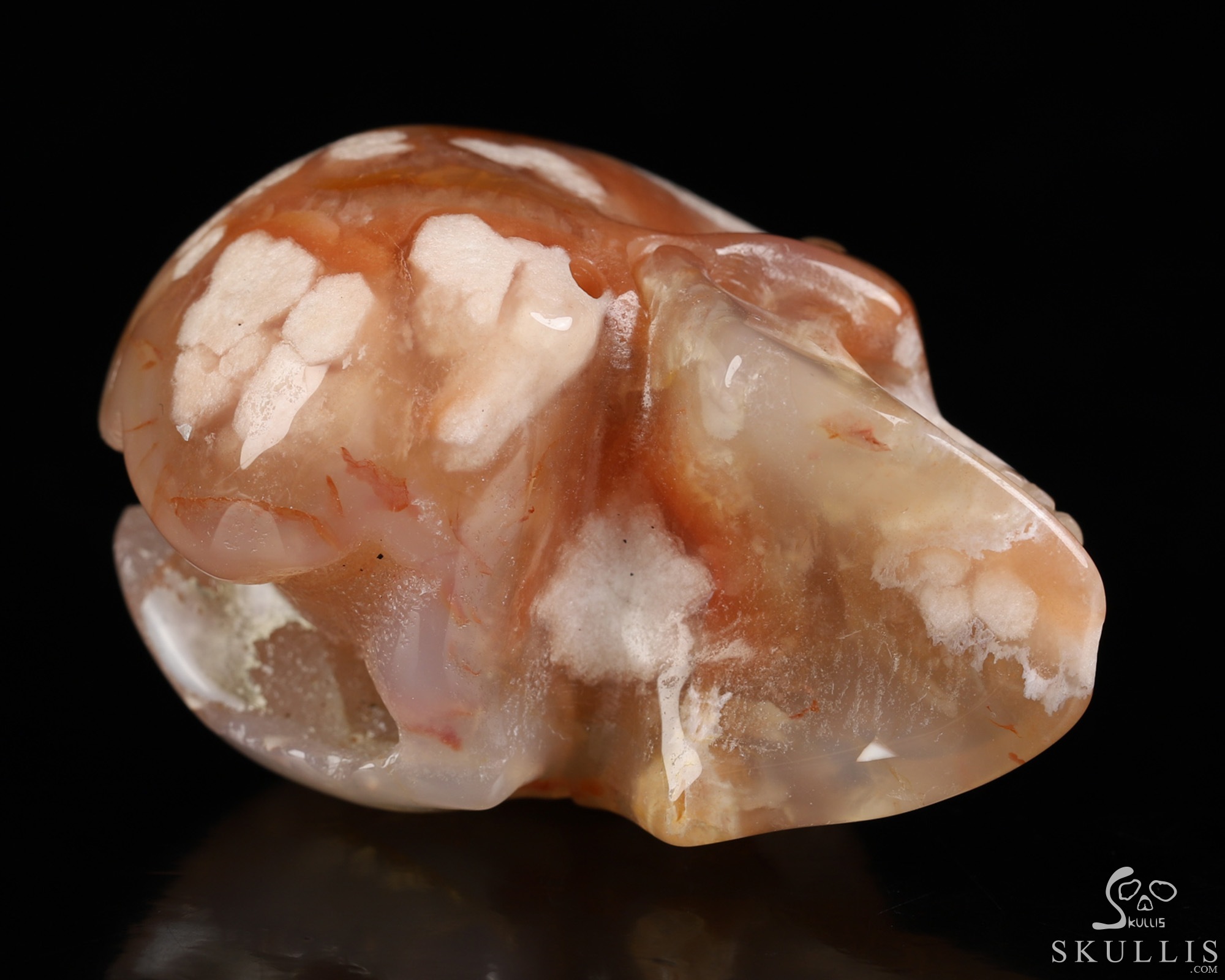 Gemstone 2.0" Sakura Agate Hand Carved Crystal Skull, Realistic, Crystal Healing Gemstone 2.0" Sakura Agate Hand Carved Crystal Skull, Realistic, Crystal Healing