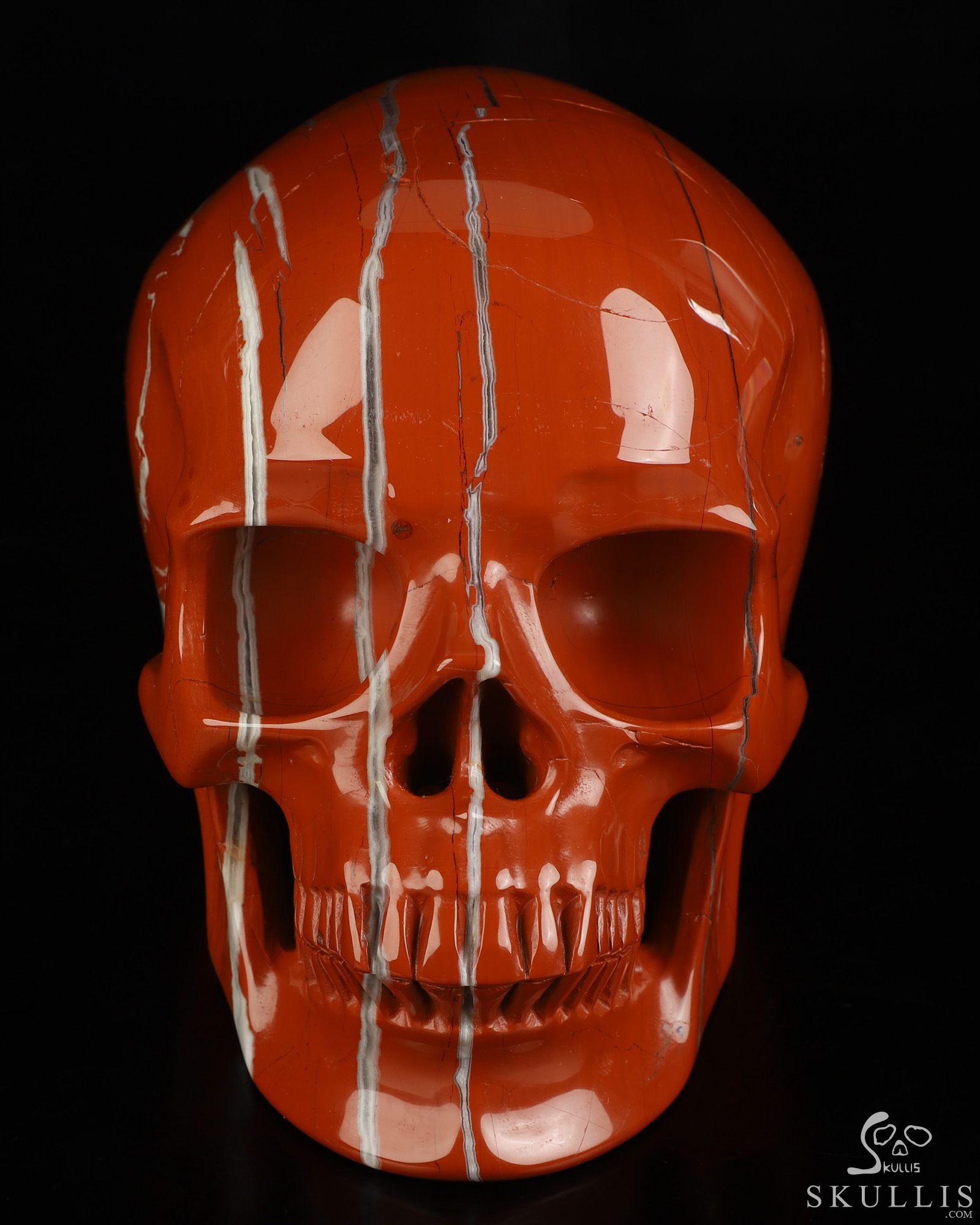 Lifesized 6.8" Red Jasper Hand Carved Crystal Skull, Super Realistic, Crystal Healing Lifesized 6.8" Red Jasper Hand Carved Crystal Skull, Super Realistic, Crystal Healing