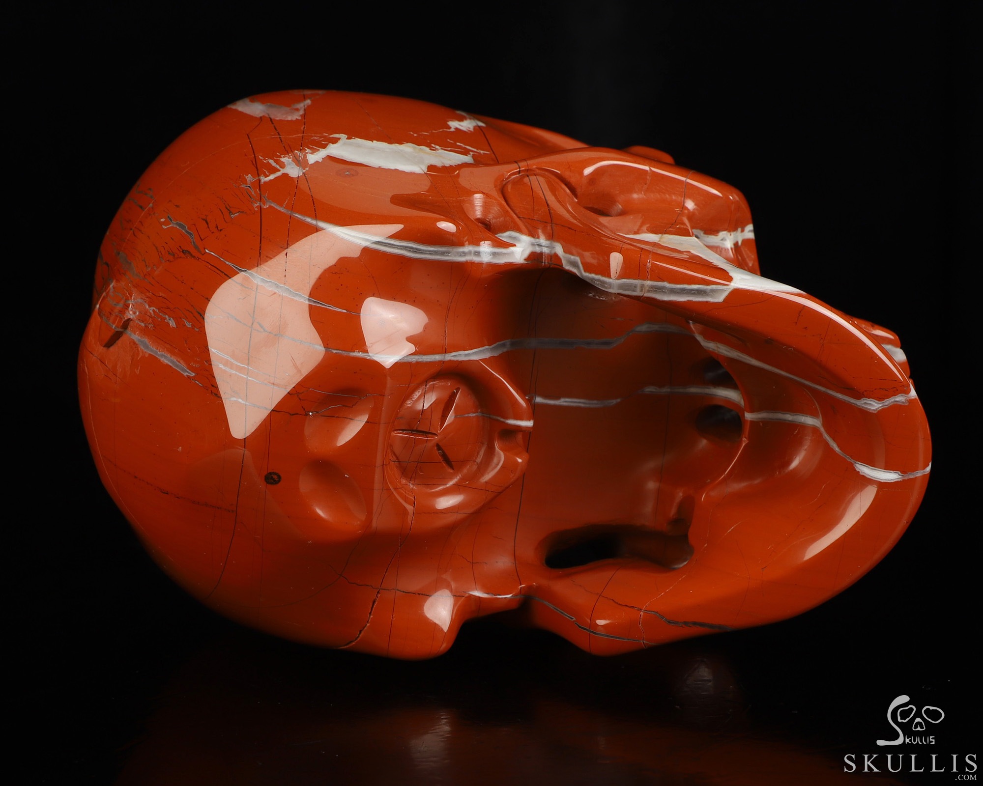 Lifesized 6.8" Red Jasper Hand Carved Crystal Skull, Super Realistic, Crystal Healing Lifesized 6.8" Red Jasper Hand Carved Crystal Skull, Super Realistic, Crystal Healing