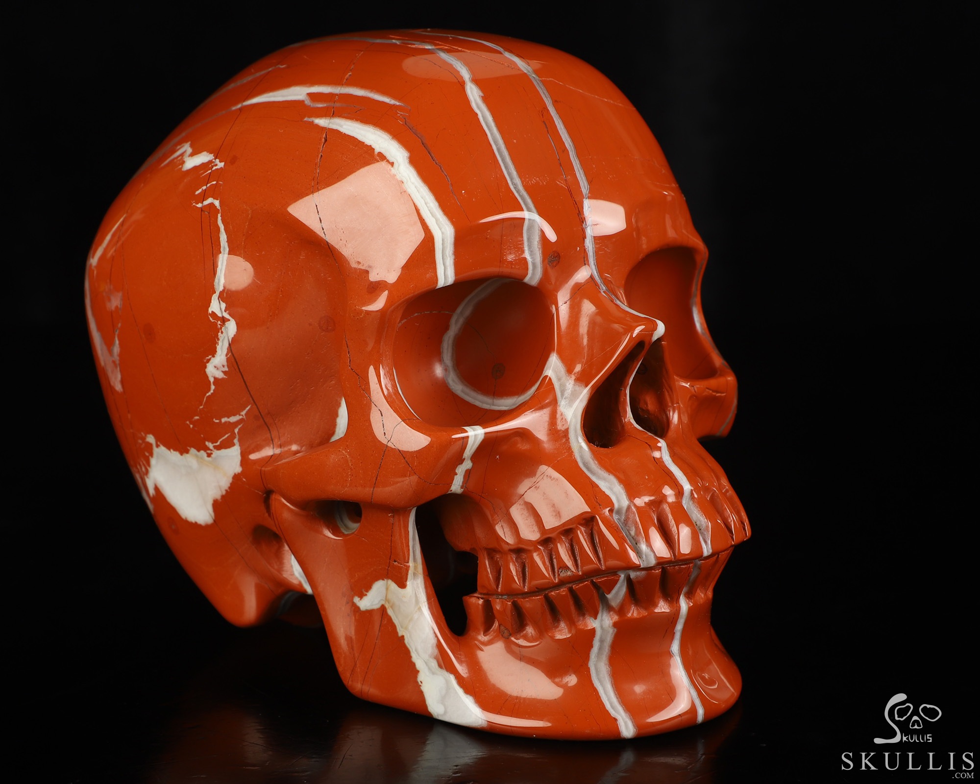 Lifesized 6.8" Red Jasper Hand Carved Crystal Skull, Super Realistic, Crystal Healing Lifesized 6.8" Red Jasper Hand Carved Crystal Skull, Super Realistic, Crystal Healing