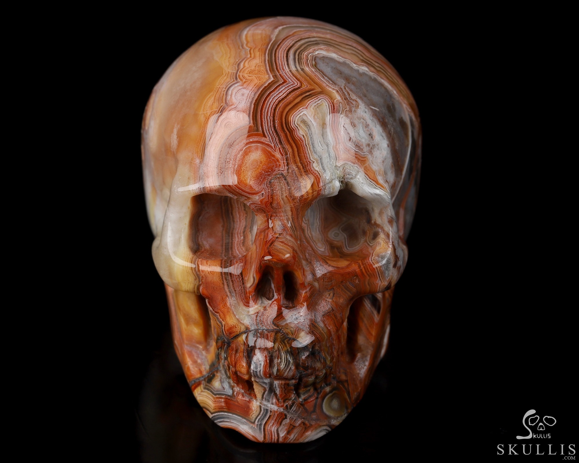 Gemstone 2.0" Red Crazy Lace Agate Hand Carved Crystal Skull, Realistic, Crystal Healing Gemstone 2.0" Red Crazy Lace Agate Hand Carved Crystal Skull, Realistic, Crystal Healing