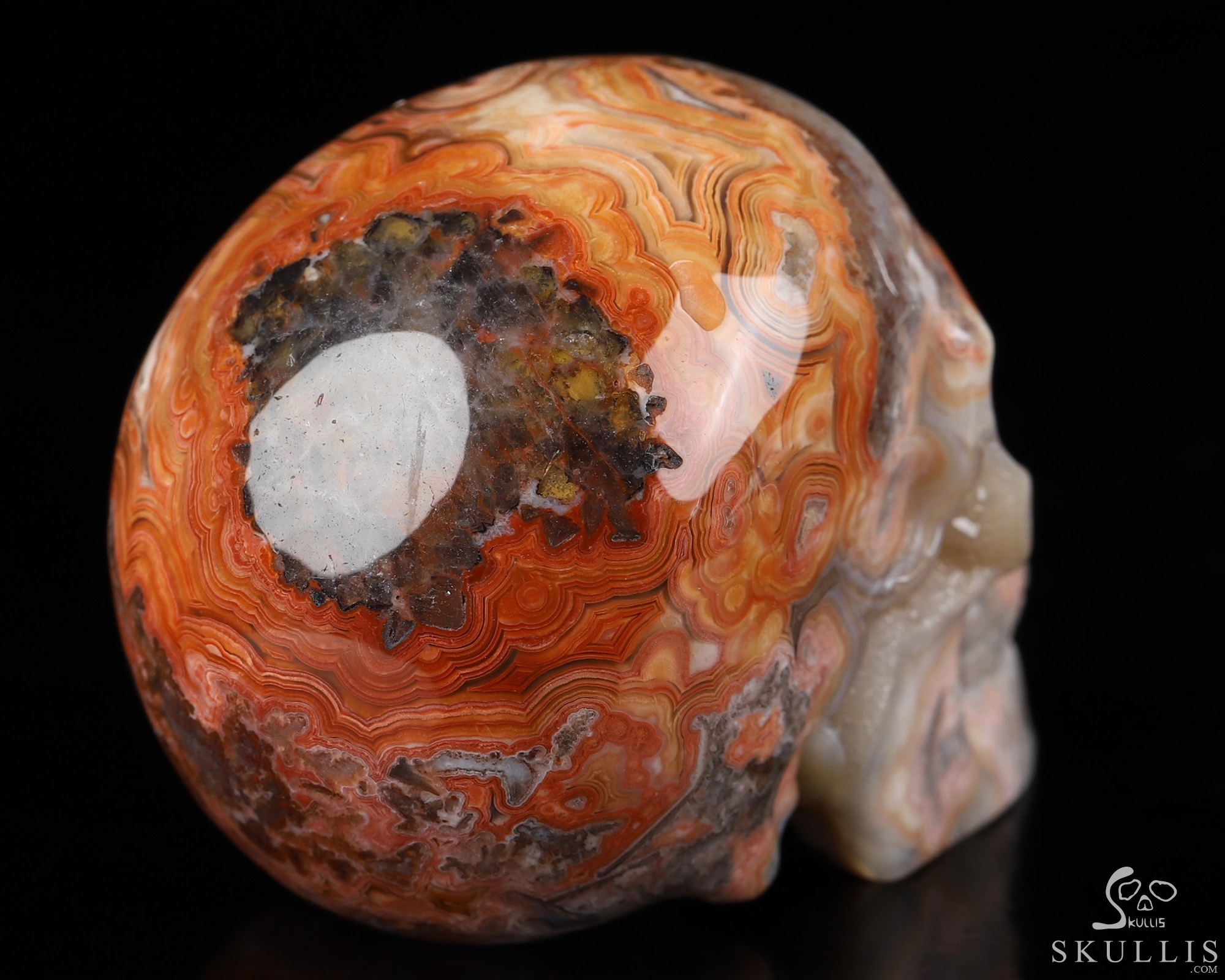 Gemstone 2.0" Red Crazy Lace Agate Hand Carved Crystal Skull, Realistic, Crystal Healing Gemstone 2.0" Red Crazy Lace Agate Hand Carved Crystal Skull, Realistic, Crystal Healing