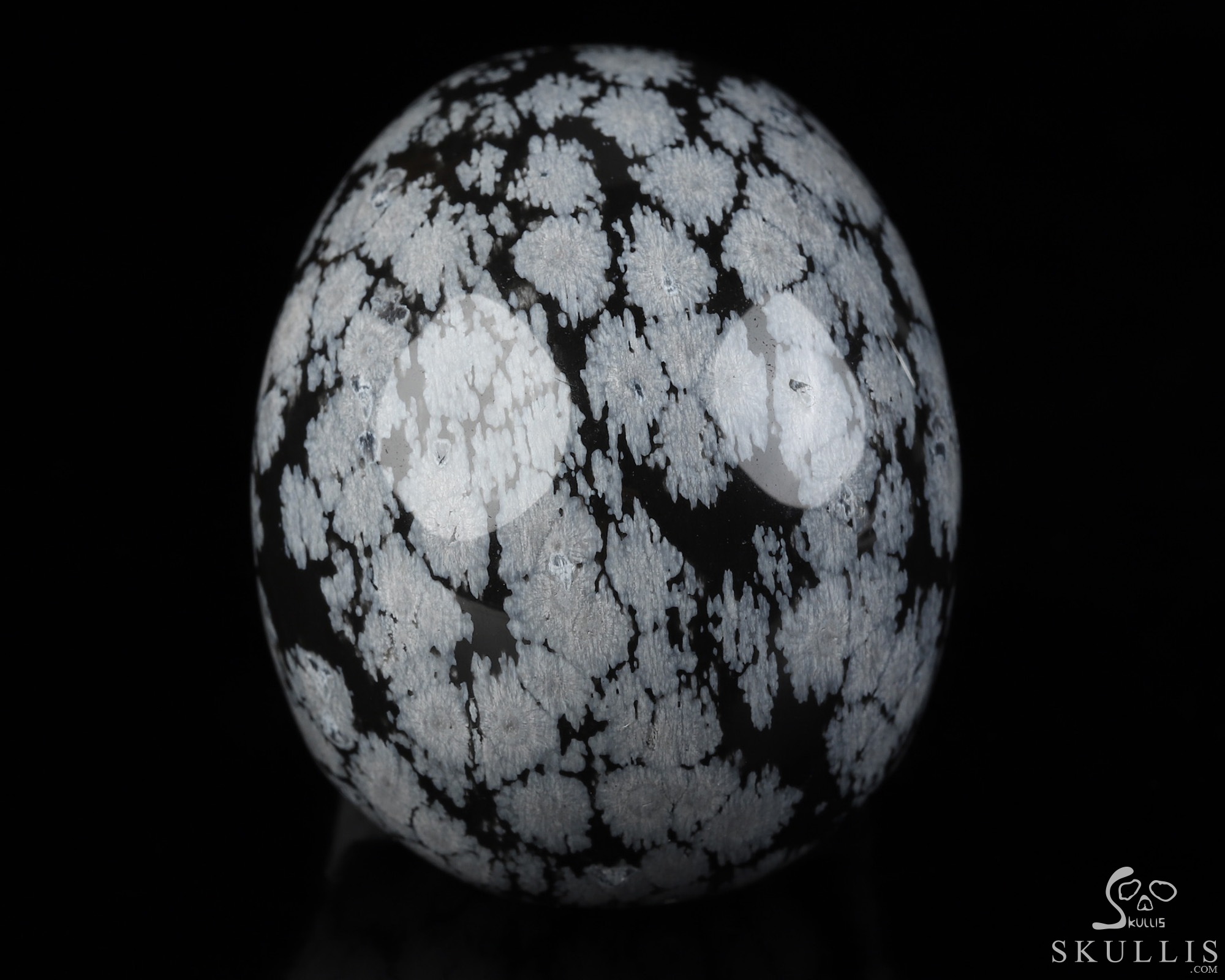 2.0" Snowflake Obsidian Hand Carved Crystal Skull, Realistic, Crystal Healing 2.0" Snowflake Obsidian Hand Carved Crystal Skull, Realistic, Crystal Healing