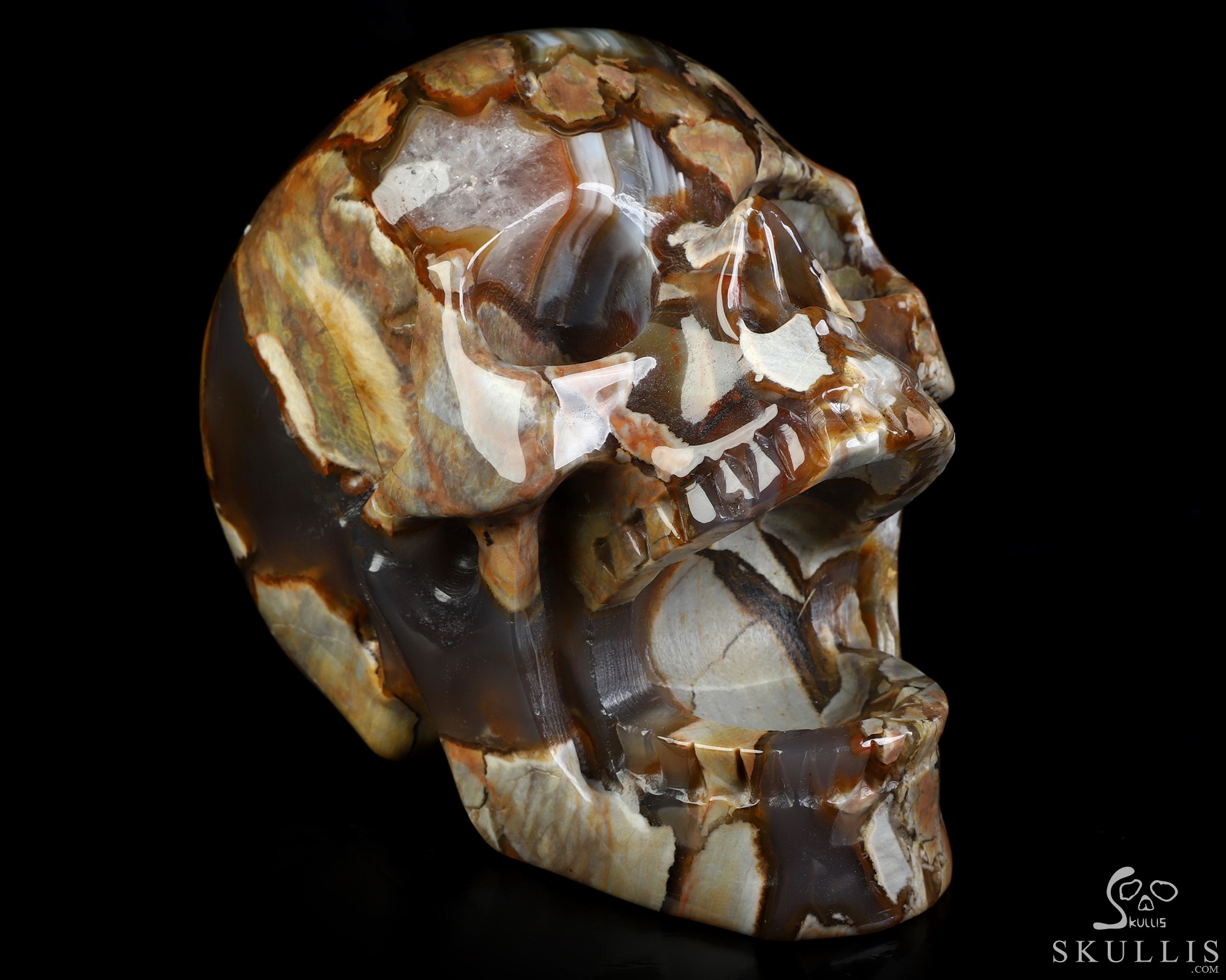 5.3" Dinosaur Egg Agate Hand Carved Laughing Crystal Skull Sculpture, Crystal Healing 5.3" Dinosaur Egg Agate Hand Carved Laughing Crystal Skull Sculpture, Crystal Healing