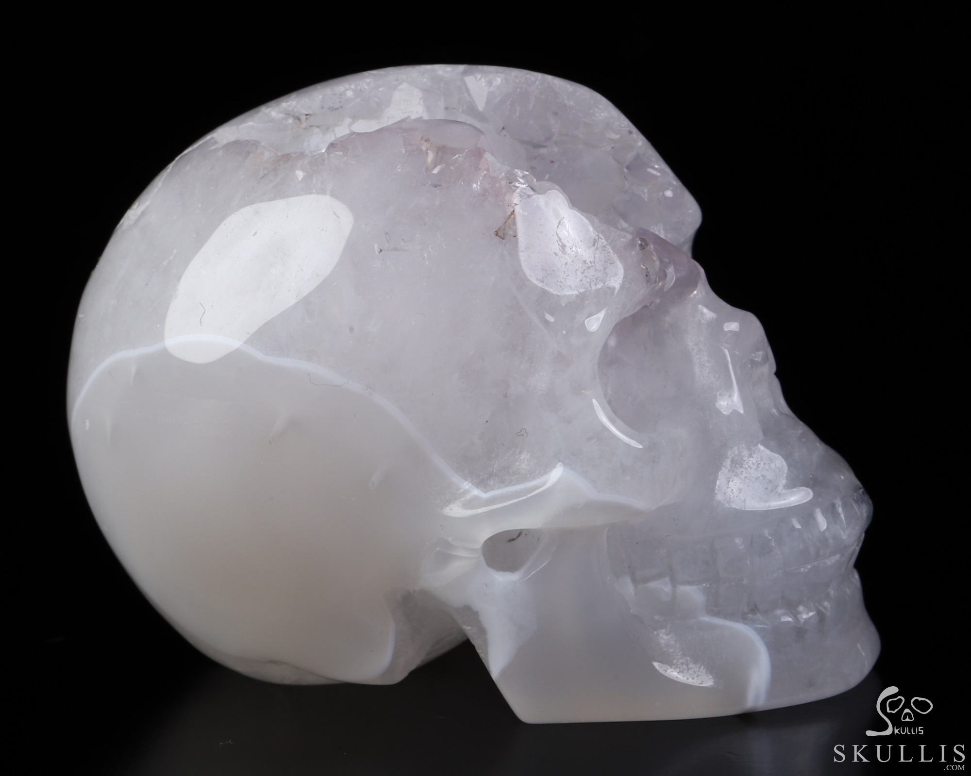 2.0" Agate Amethyst Geode Hand Carved Crystal Skull, Realistic, Crystal Healing 2.0" Agate Amethyst Geode Hand Carved Crystal Skull, Realistic, Crystal Healing