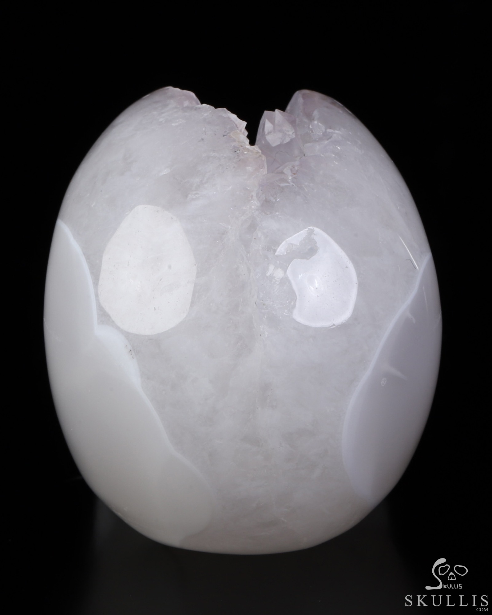 2.0" Agate Amethyst Geode Hand Carved Crystal Skull, Realistic, Crystal Healing 2.0" Agate Amethyst Geode Hand Carved Crystal Skull, Realistic, Crystal Healing