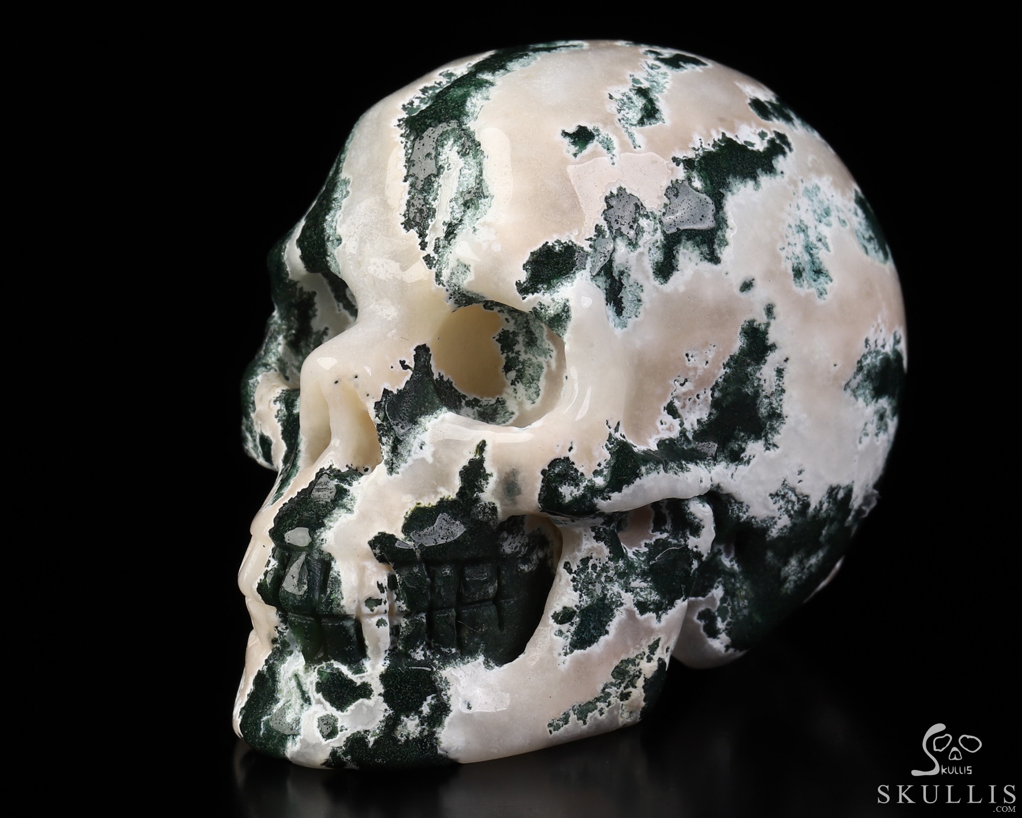 2.0" Green Zebra Agate Hand Carved Crystal Skull, Realistic, Crystal Healing 2.0" Green Zebra Agate Hand Carved Crystal Skull, Realistic, Crystal Healing