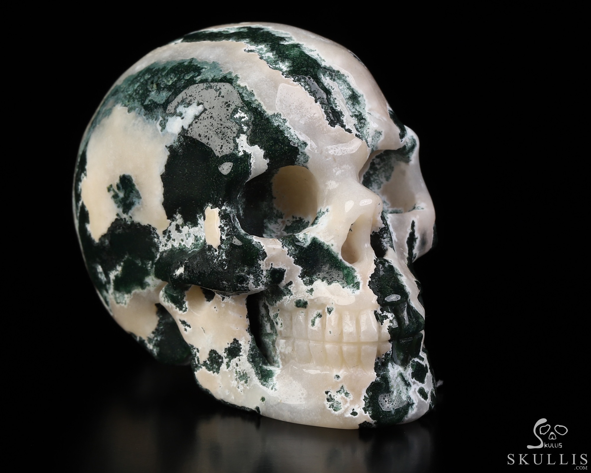 2.0" Green Zebra Agate Hand Carved Crystal Skull, Realistic, Crystal Healing 2.0" Green Zebra Agate Hand Carved Crystal Skull, Realistic, Crystal Healing
