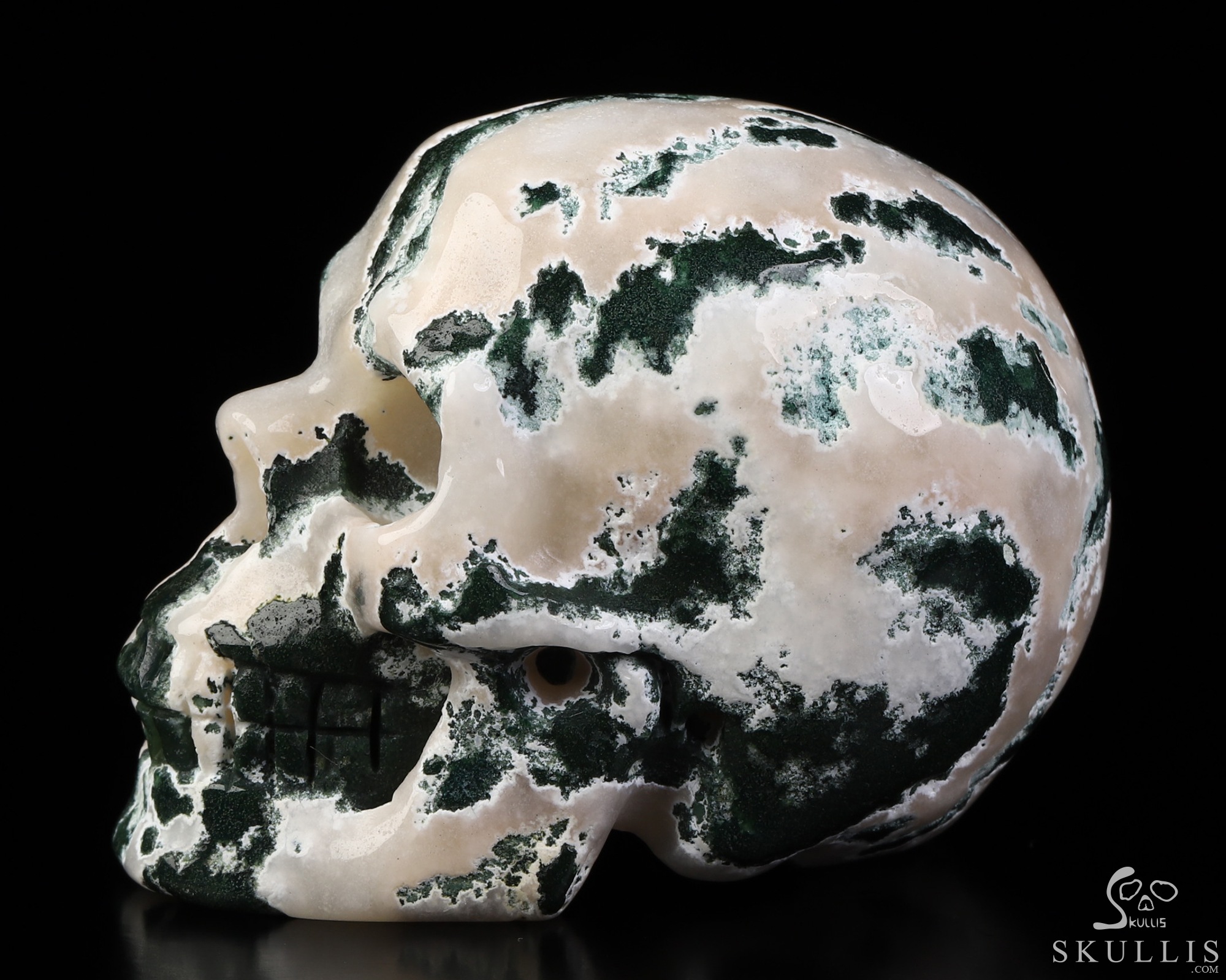 2.0" Green Zebra Agate Hand Carved Crystal Skull, Realistic, Crystal Healing 2.0" Green Zebra Agate Hand Carved Crystal Skull, Realistic, Crystal Healing