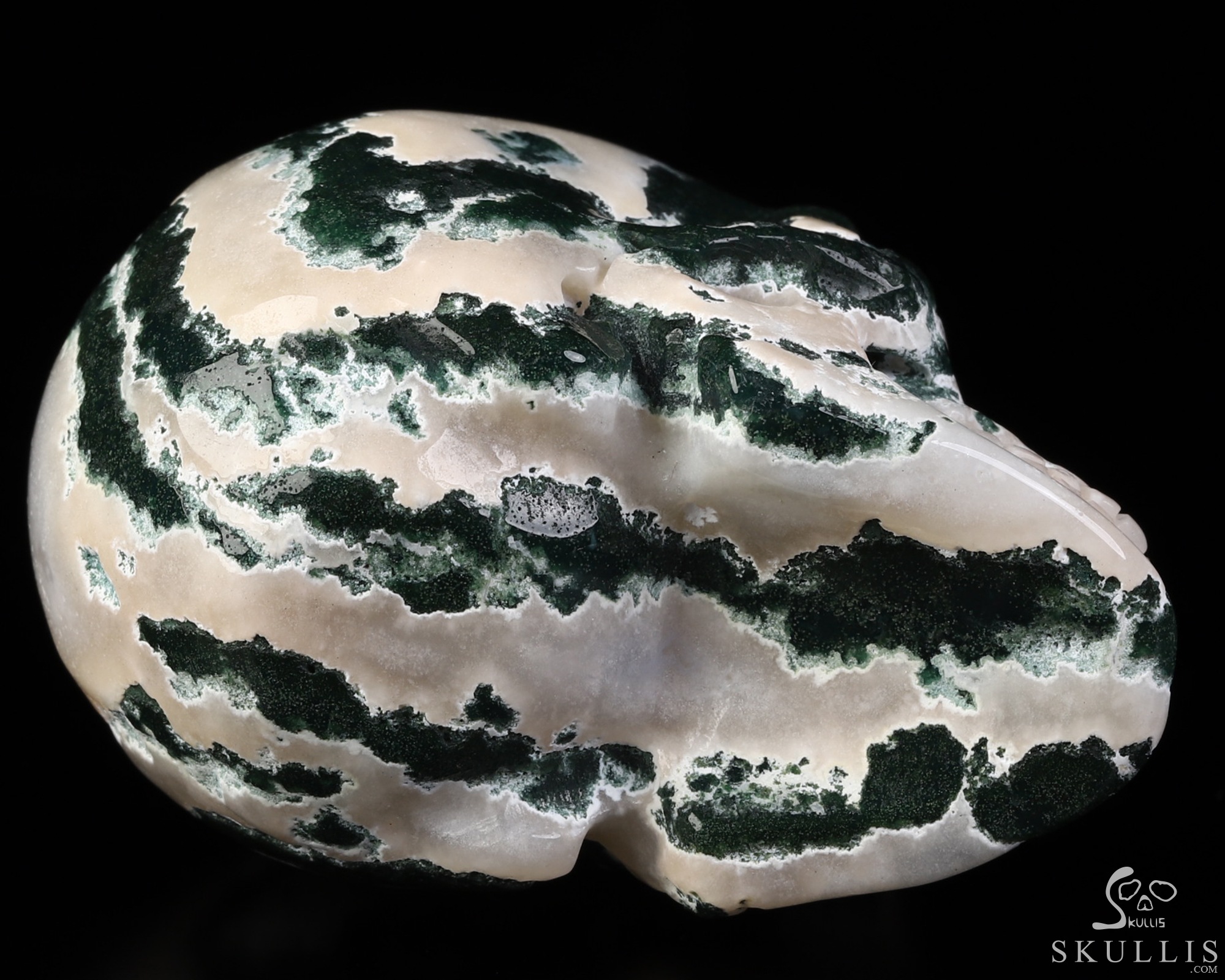 2.0" Green Zebra Agate Hand Carved Crystal Skull, Realistic, Crystal Healing 2.0" Green Zebra Agate Hand Carved Crystal Skull, Realistic, Crystal Healing
