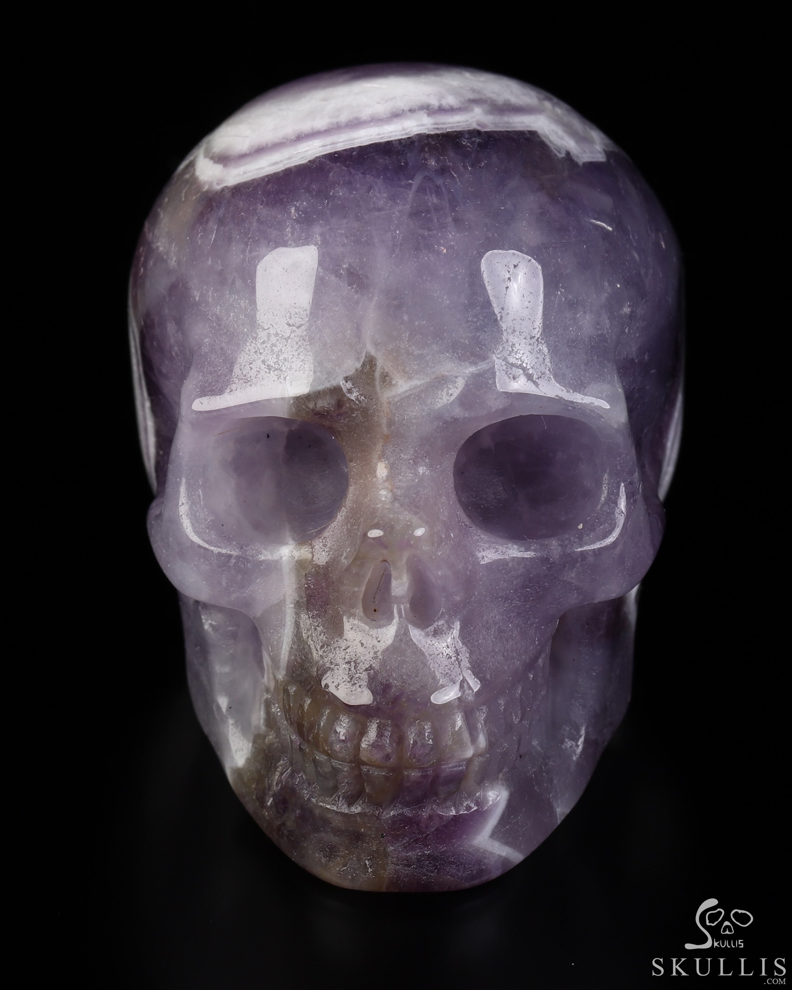 2.0" Dream Chevron Amethyst Hand Carved Crystal Skull, Realistic, Crystal Healing 2.0" Dream Chevron Amethyst Hand Carved Crystal Skull, Realistic, Crystal Healing