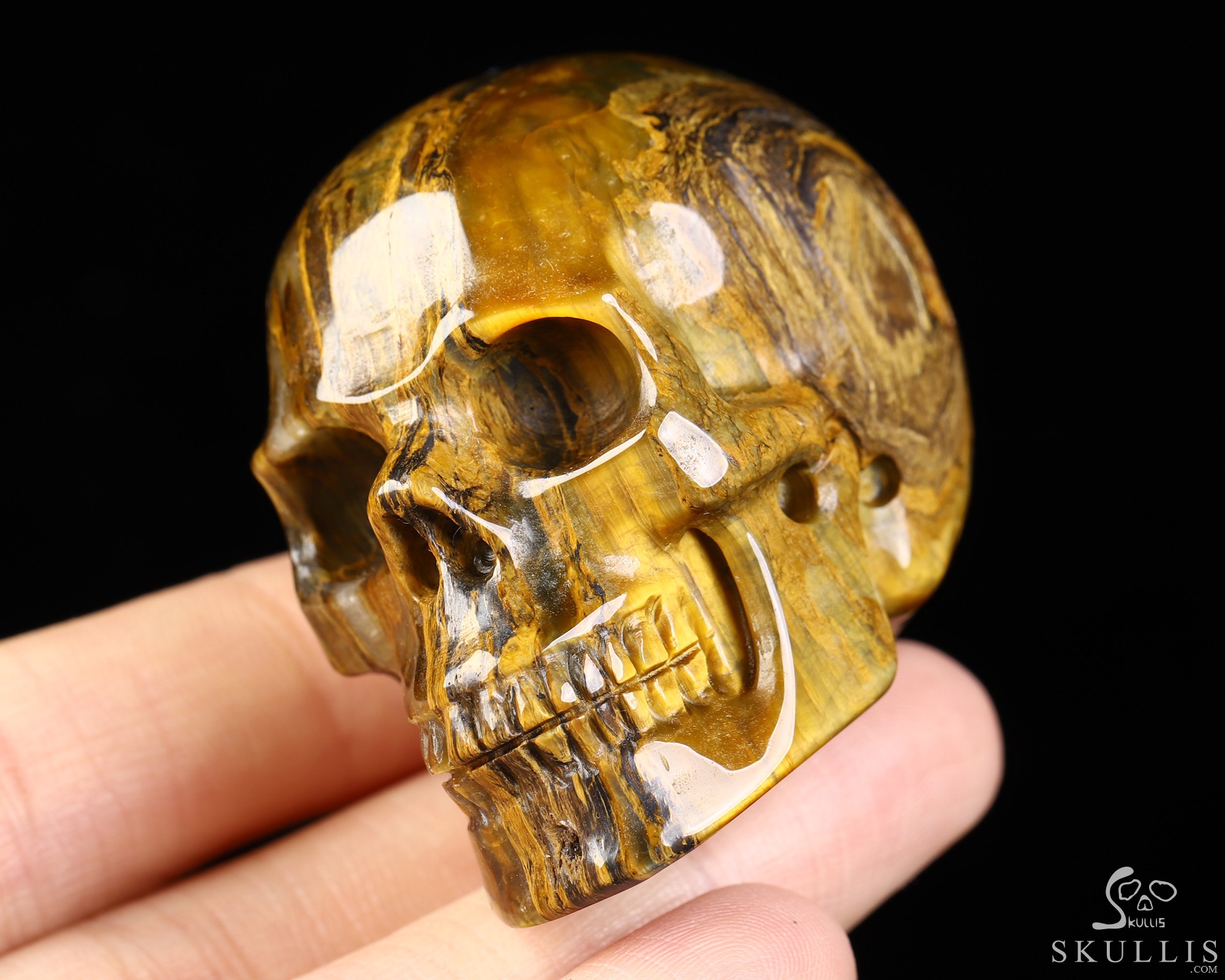 2.0" New Pietersite Hand Carved Crystal Skull, Realistic, Crystal Healing 2.0" New Pietersite Hand Carved Crystal Skull, Realistic, Crystal Healing