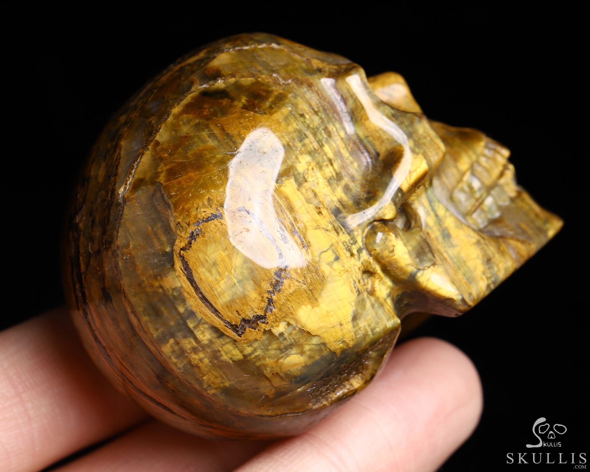 2.0" New Pietersite Hand Carved Crystal Skull, Realistic, Crystal Healing 2.0" New Pietersite Hand Carved Crystal Skull, Realistic, Crystal Healing