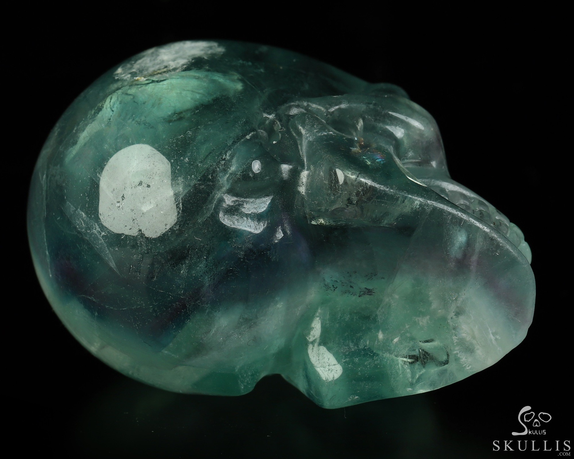 2.0" Fluorite Hand Carved Crystal Skull, Realistic, Crystal Healing 2.0" Fluorite Hand Carved Crystal Skull, Realistic, Crystal Healing