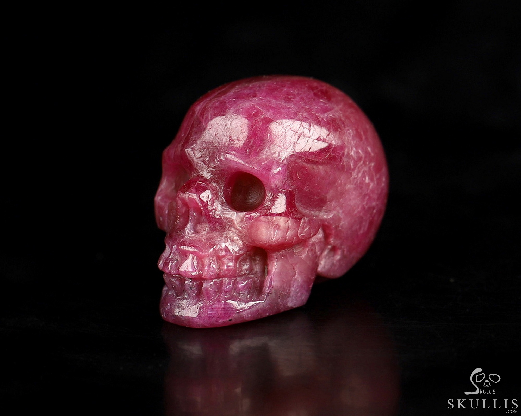 0.6" Ruby Hand Carved Crystal Skull, Realistic, Crystal Healing 0.6" Ruby Hand Carved Crystal Skull, Realistic, Crystal Healing