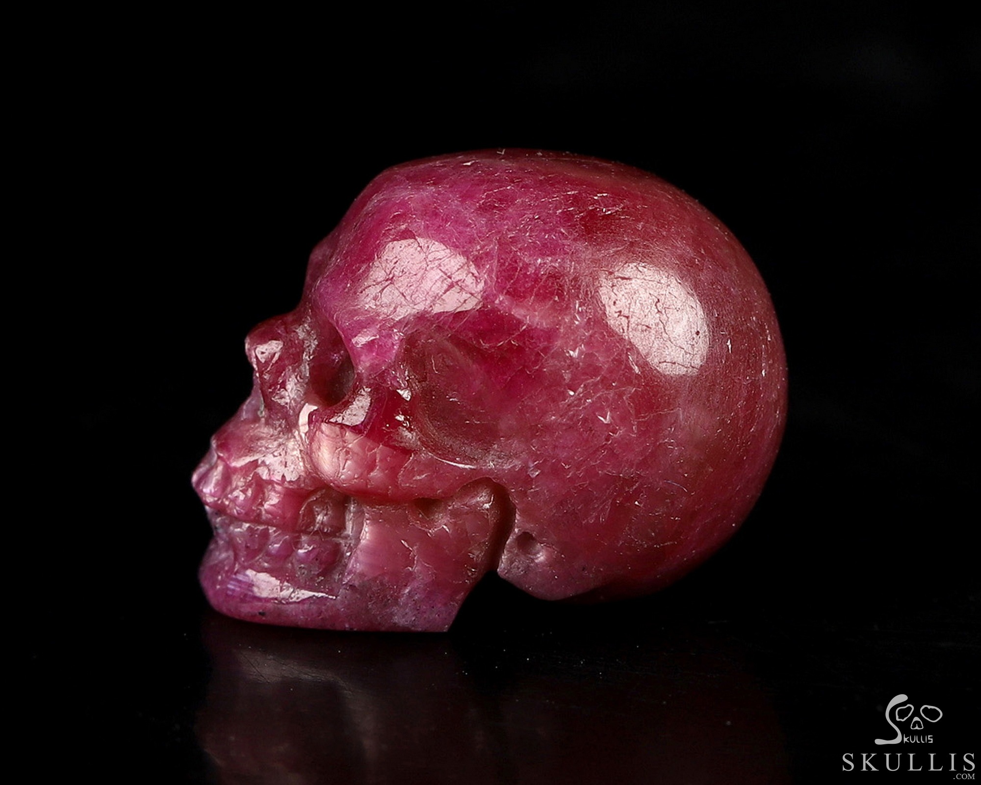 0.6" Ruby Hand Carved Crystal Skull, Realistic, Crystal Healing 0.6" Ruby Hand Carved Crystal Skull, Realistic, Crystal Healing