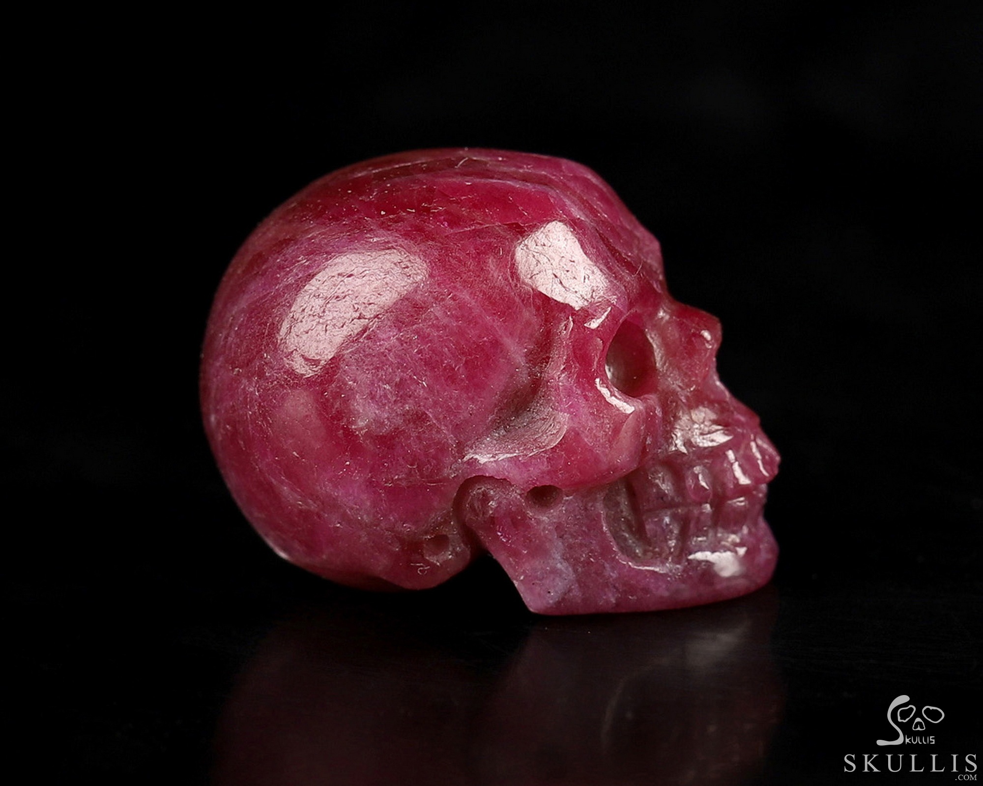 0.6" Ruby Hand Carved Crystal Skull, Realistic, Crystal Healing 0.6" Ruby Hand Carved Crystal Skull, Realistic, Crystal Healing