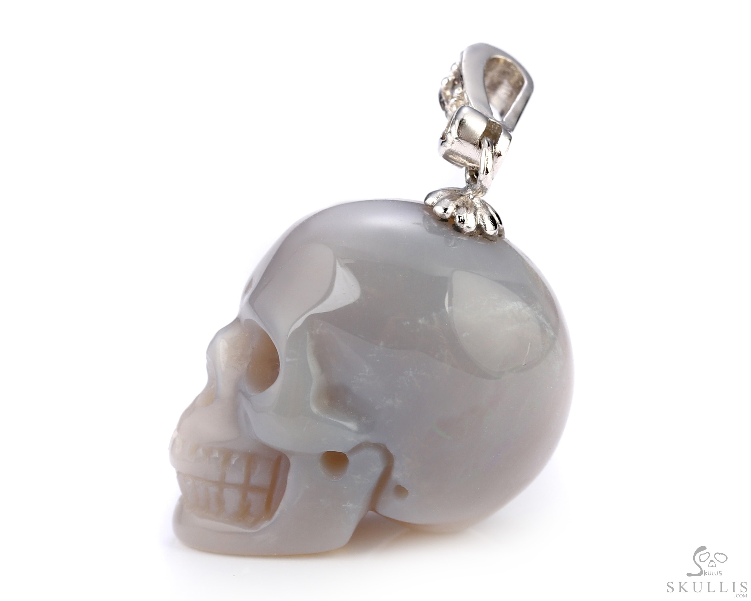 Minimalist Skull Pendant of 0.8" Australian Opal Hand Carved Crystal Skull, Crystal Healing Skull Jewelry, for Women & Men Minimalist Skull Pendant of 0.8" Australian Opal Hand Carved Crystal Skull, Crystal Healing Skull Jewelry, for Women & Men