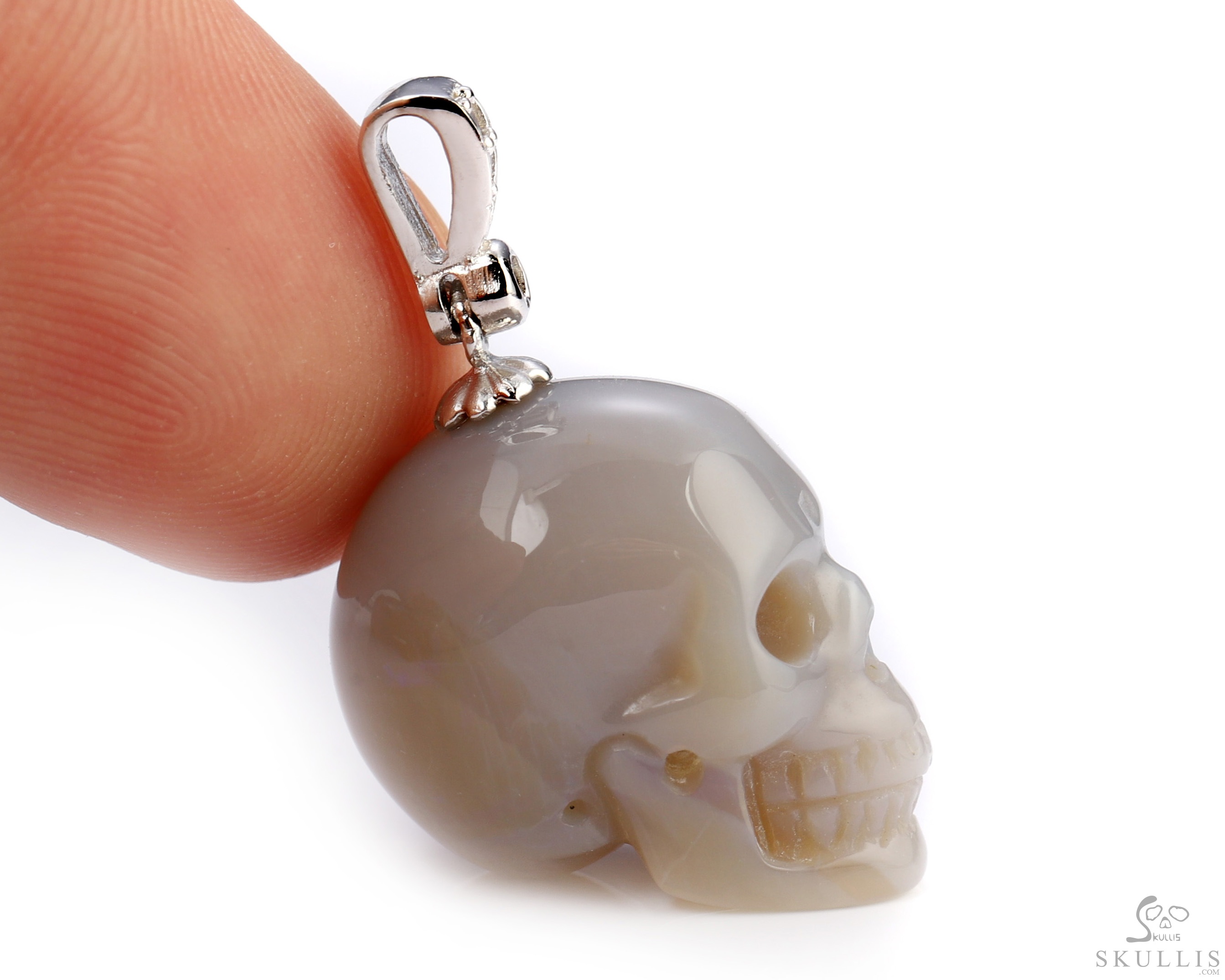 Minimalist Skull Pendant of 0.8" Australian Opal Hand Carved Crystal Skull, Crystal Healing Skull Jewelry, for Women & Men Minimalist Skull Pendant of 0.8" Australian Opal Hand Carved Crystal Skull, Crystal Healing Skull Jewelry, for Women & Men