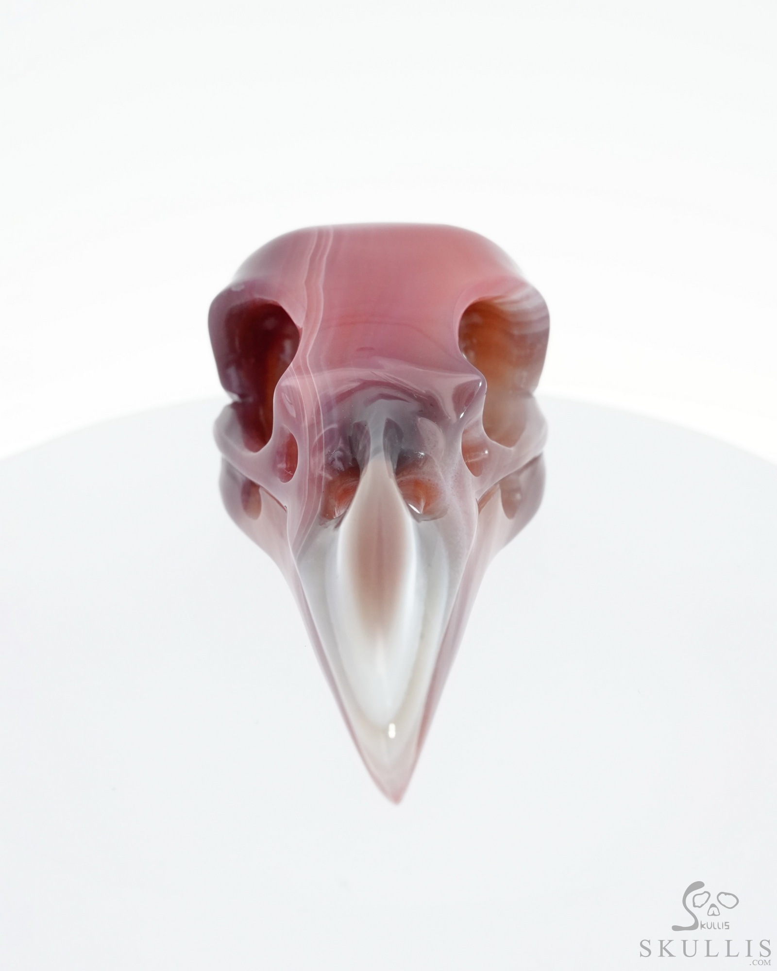 Gemstone Necklace of 2.2" Mozambique Agate Hand Carved Crystal Skull Pendant, Skull Jewelry Gemstone Necklace of 2.2" Mozambique Agate Hand Carved Crystal Skull Pendant, Skull Jewelry