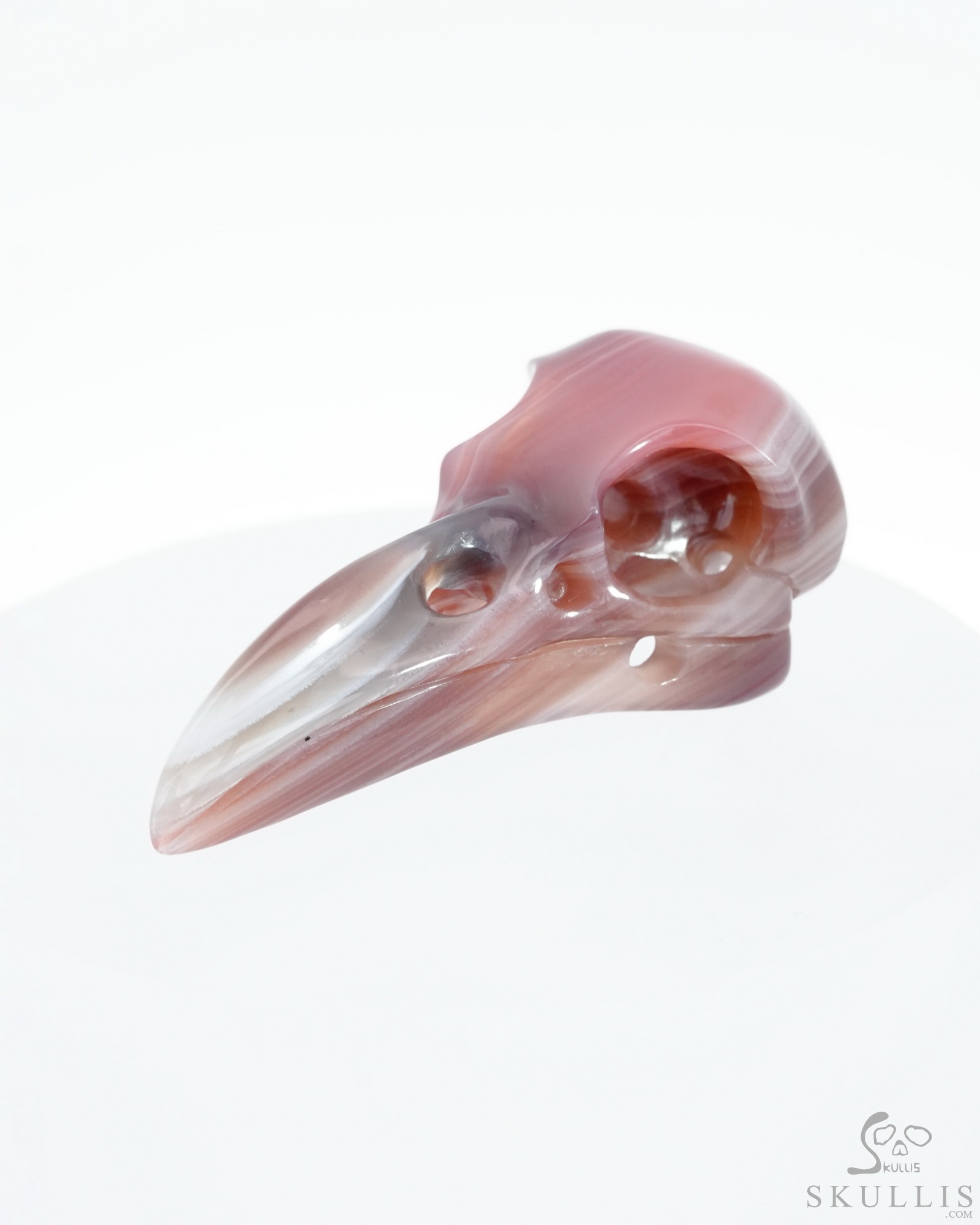 Gemstone Necklace of 2.2" Mozambique Agate Hand Carved Crystal Skull Pendant, Skull Jewelry Gemstone Necklace of 2.2" Mozambique Agate Hand Carved Crystal Skull Pendant, Skull Jewelry