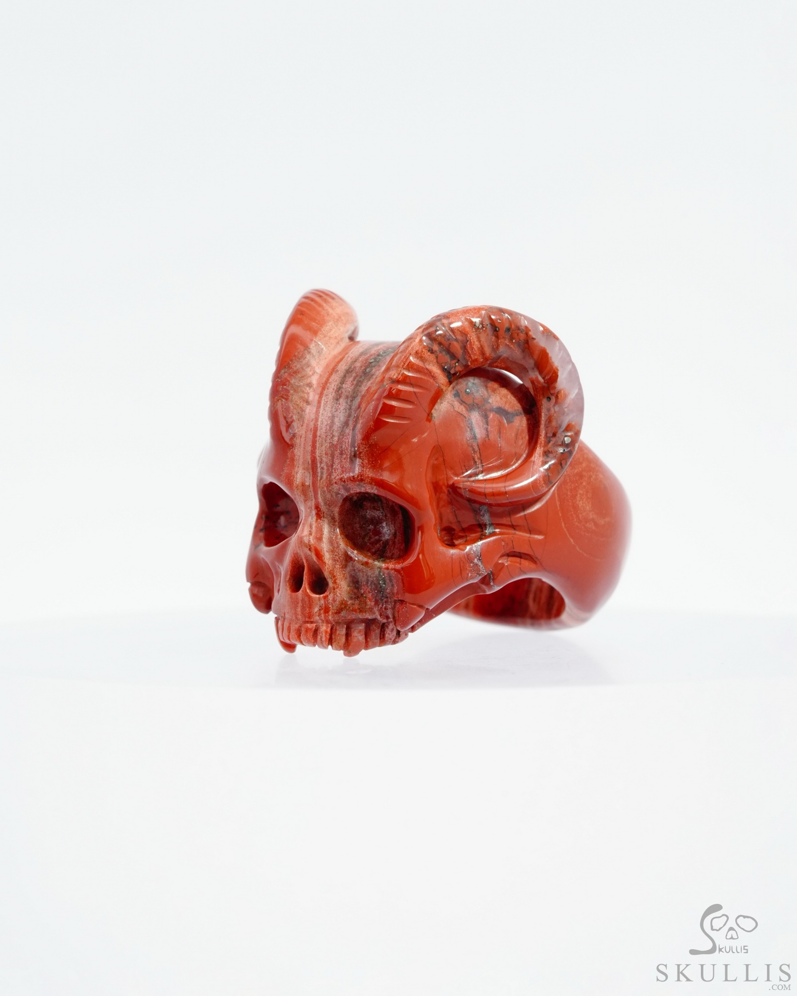 The Infernal Sovereign - US size 10 Red Jasper Hand Carved Crystal Beast Skull Ring, Crystal Healing Skull Jewelry, for Women & Men The Infernal Sovereign - US size 10 Red Jasper Hand Carved Crystal Beast Skull Ring, Crystal Healing Skull Jewelry, for Women & Men