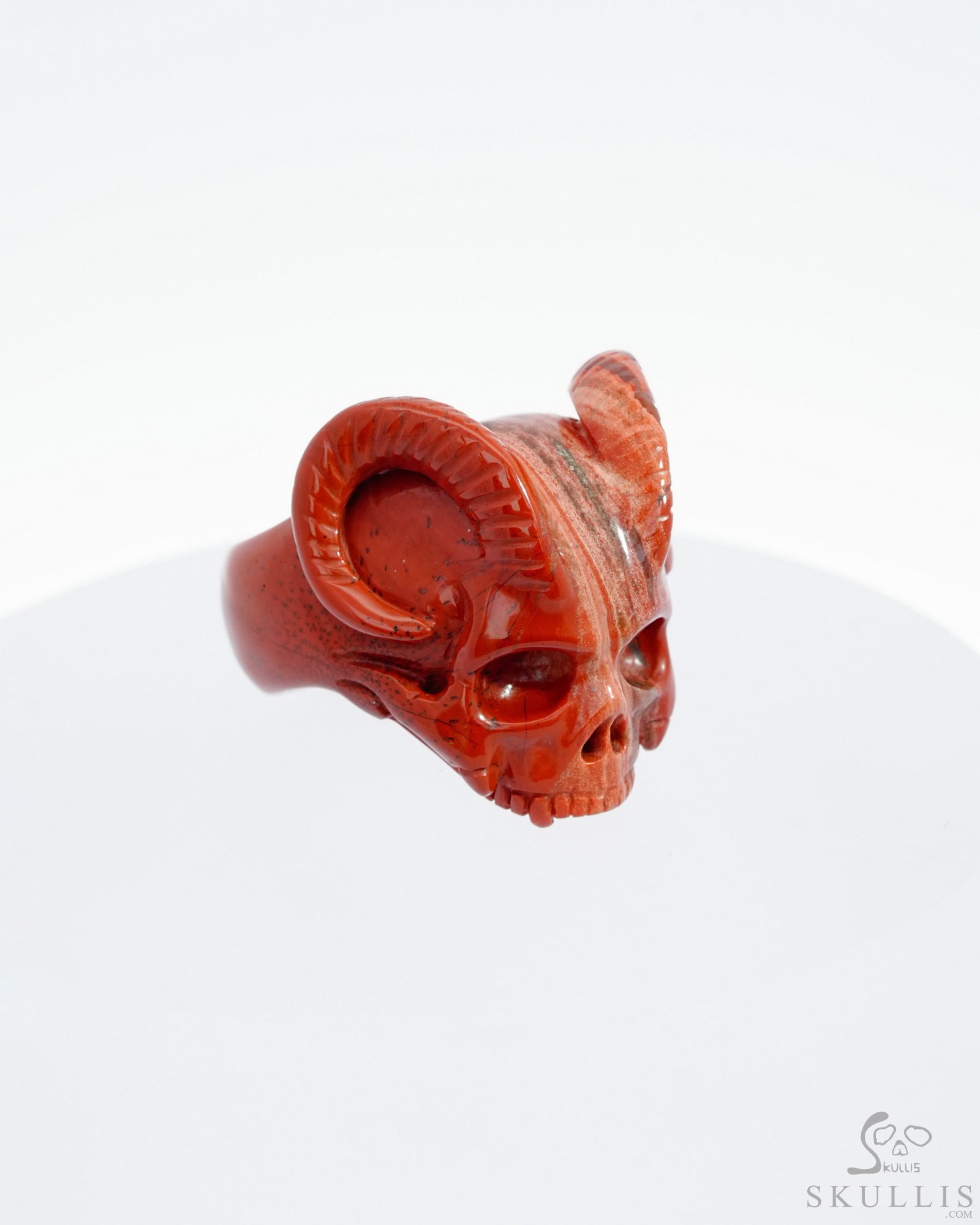 The Infernal Sovereign - US size 10 Red Jasper Hand Carved Crystal Beast Skull Ring, Crystal Healing Skull Jewelry, for Women & Men The Infernal Sovereign - US size 10 Red Jasper Hand Carved Crystal Beast Skull Ring, Crystal Healing Skull Jewelry, for Women & Men