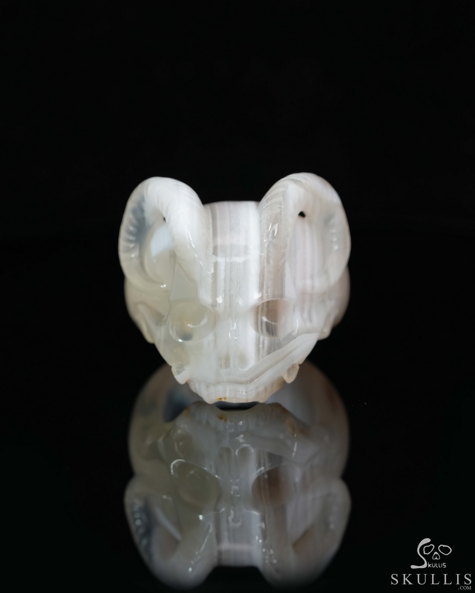US Size 11# Banded Agate Hand Carved Crystal Skull Ring, Skull Jewelry US Size 11# Banded Agate Hand Carved Crystal Skull Ring, Skull Jewelry