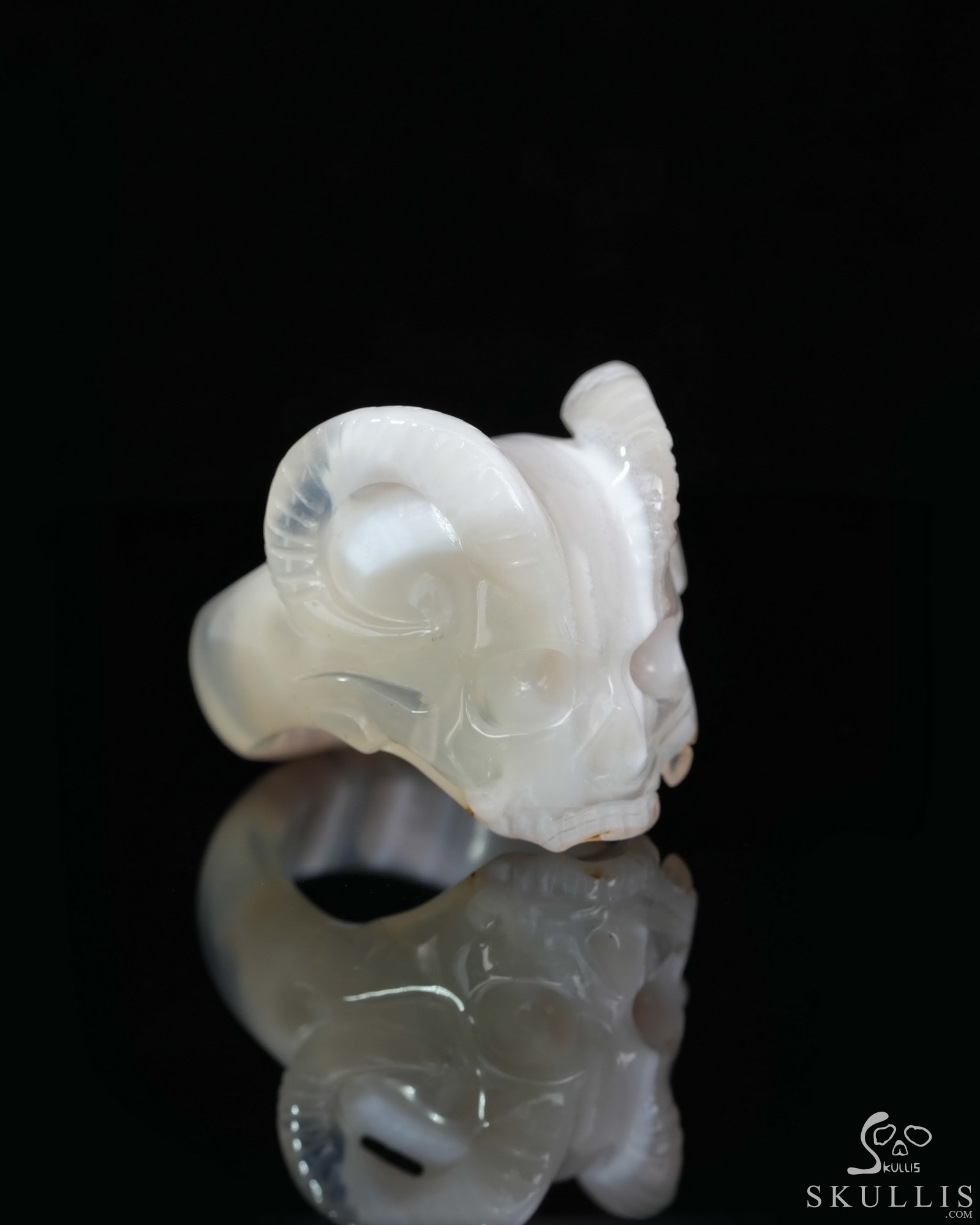 US Size 11# Banded Agate Hand Carved Crystal Skull Ring, Skull Jewelry US Size 11# Banded Agate Hand Carved Crystal Skull Ring, Skull Jewelry