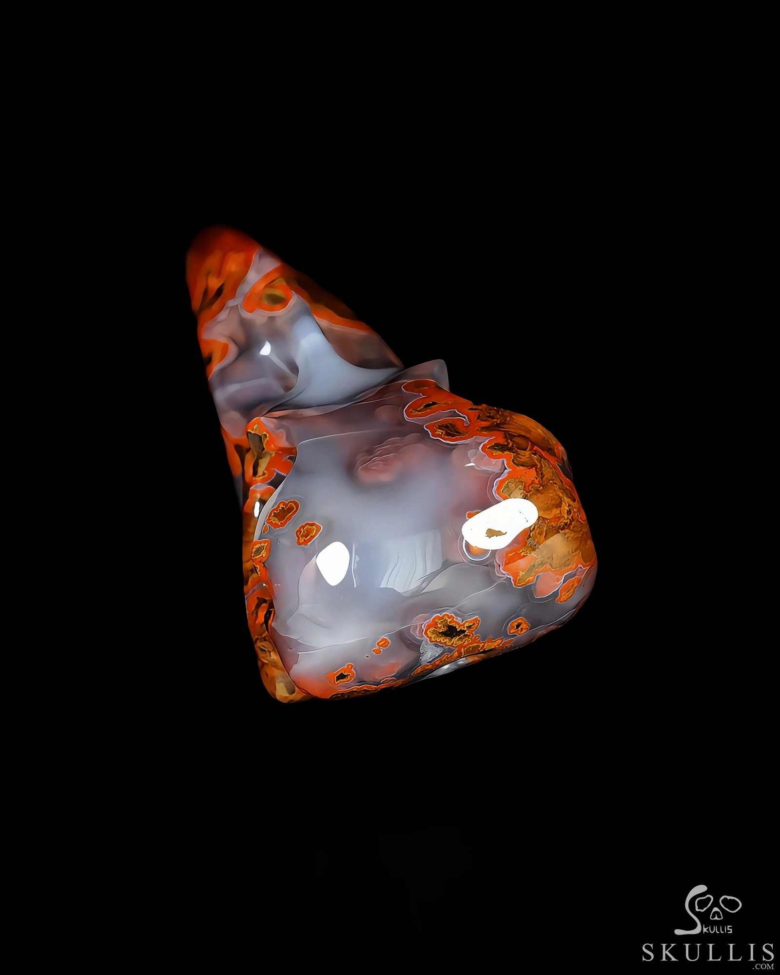 Desert Drifter - 2.3" Red Desert Agate Hand Carved Crystal Raven Skull Pendant, Crystal Healing Skull Jewelry, for Women & Men Desert Drifter - 2.3" Red Desert Agate Hand Carved Crystal Raven Skull Pendant, Crystal Healing Skull Jewelry, for Women & Men
