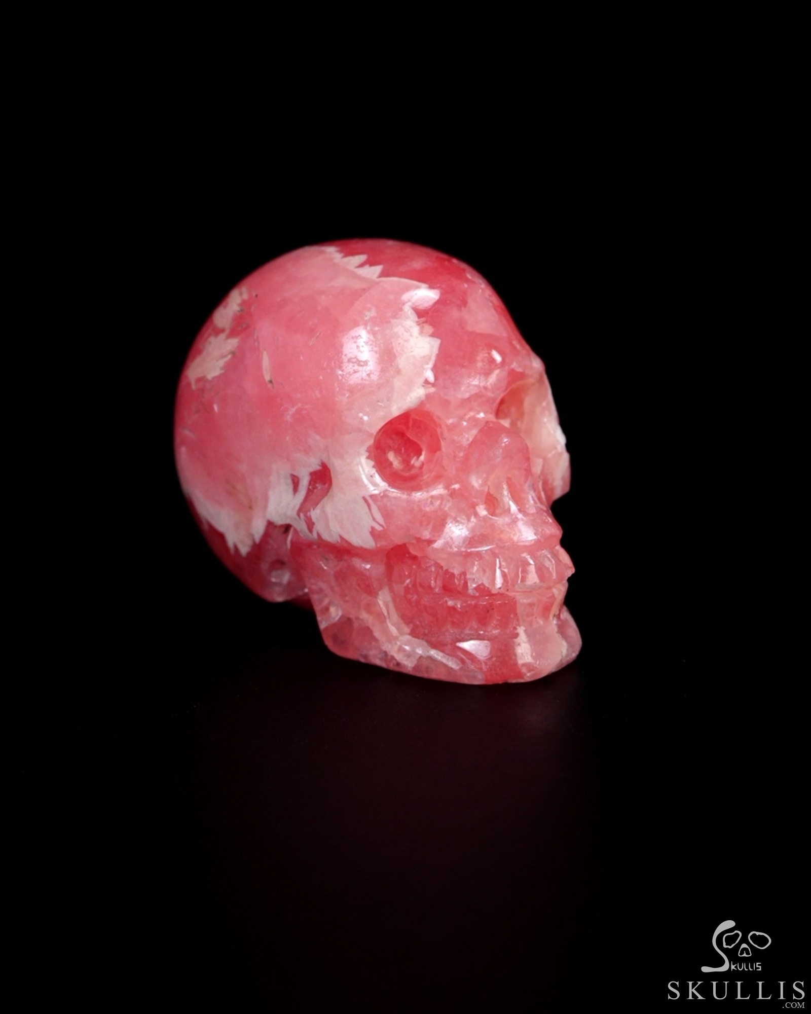 0.7" Rhodochrosite Hand Carved Crystal Skull, Realistic, Crystal Healing 0.7" Rhodochrosite Hand Carved Crystal Skull, Realistic, Crystal Healing