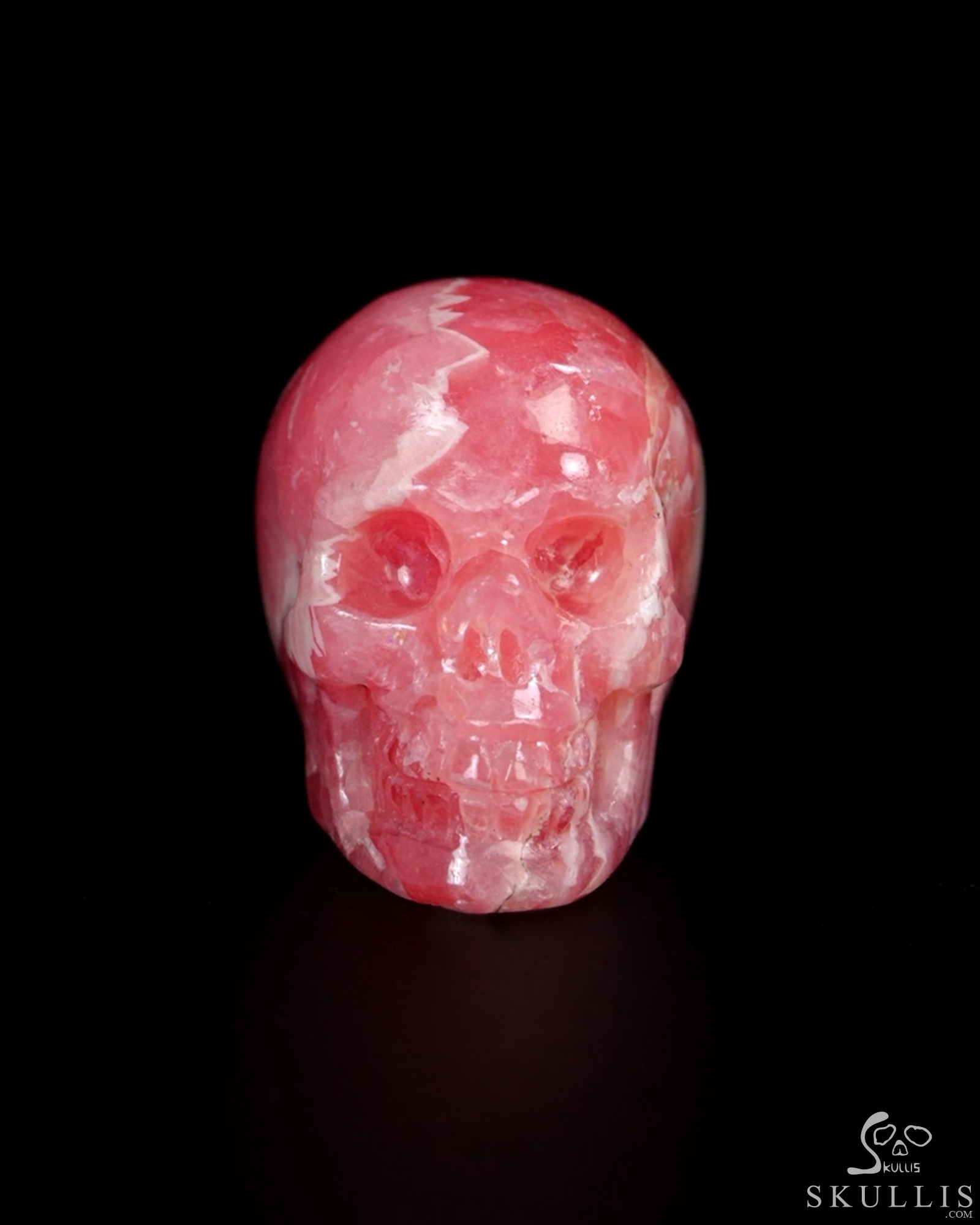 0.7" Rhodochrosite Hand Carved Crystal Skull, Realistic, Crystal Healing 0.7" Rhodochrosite Hand Carved Crystal Skull, Realistic, Crystal Healing