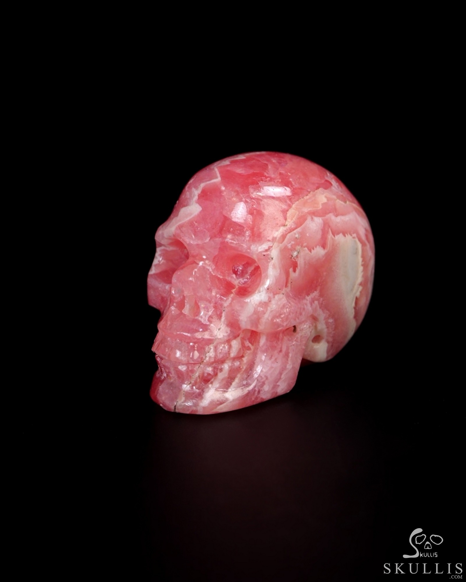 0.7" Rhodochrosite Hand Carved Crystal Skull, Realistic, Crystal Healing 0.7" Rhodochrosite Hand Carved Crystal Skull, Realistic, Crystal Healing