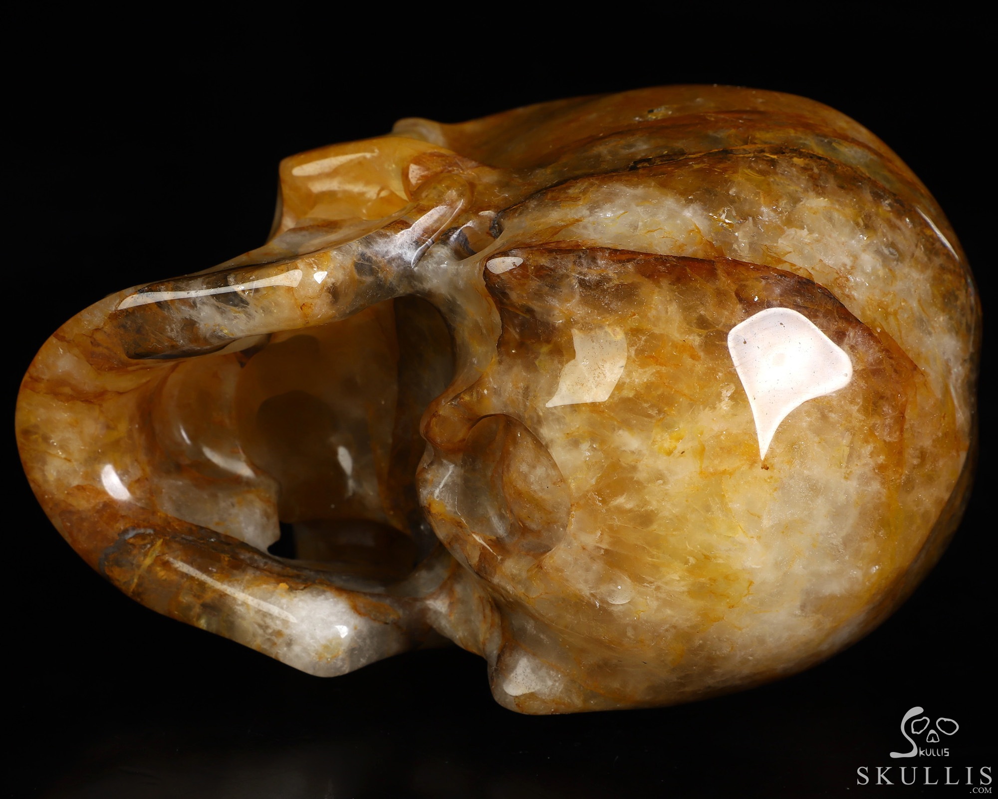 5.0" Golden Healer Quartz Hand Carved Crystal Skull, Super Realistic, Crystal Healing 5.0" Golden Healer Quartz Hand Carved Crystal Skull, Super Realistic, Crystal Healing