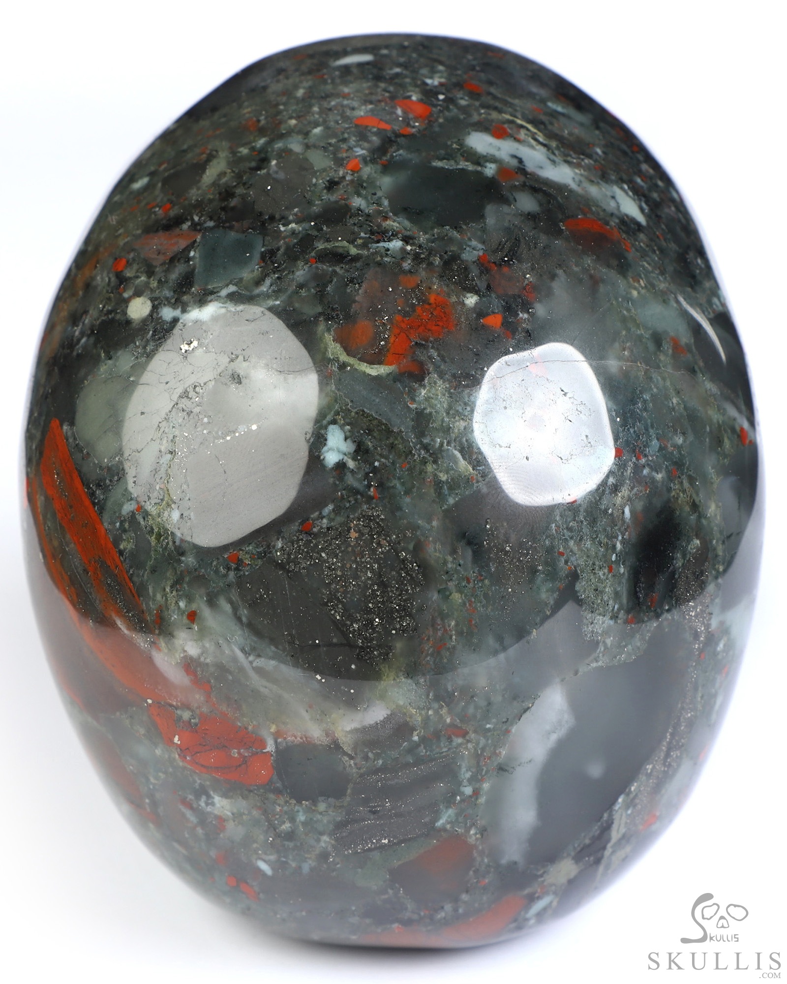 5.0" African Bloodstone Hand Carved Crystal Skull, Realistic, Crystal Healing 5.0" African Bloodstone Hand Carved Crystal Skull, Realistic, Crystal Healing