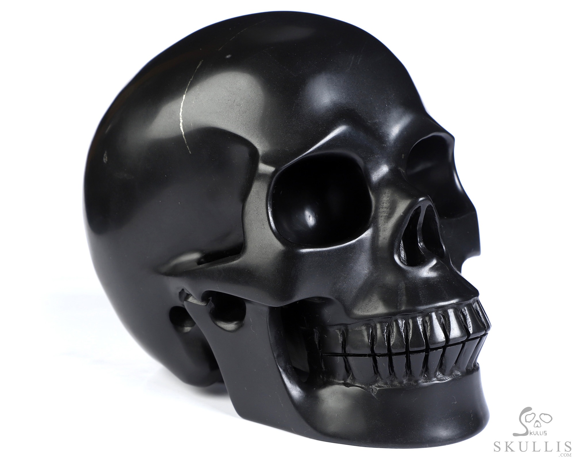 5.0" Shungite Hand Carved Crystal Skull, Realistic, Crystal Healing 5.0" Shungite Hand Carved Crystal Skull, Realistic, Crystal Healing
