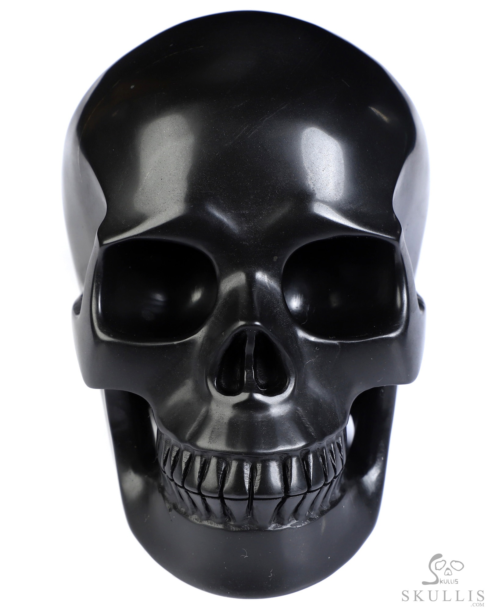 5.0" Shungite Hand Carved Crystal Skull, Realistic, Crystal Healing 5.0" Shungite Hand Carved Crystal Skull, Realistic, Crystal Healing