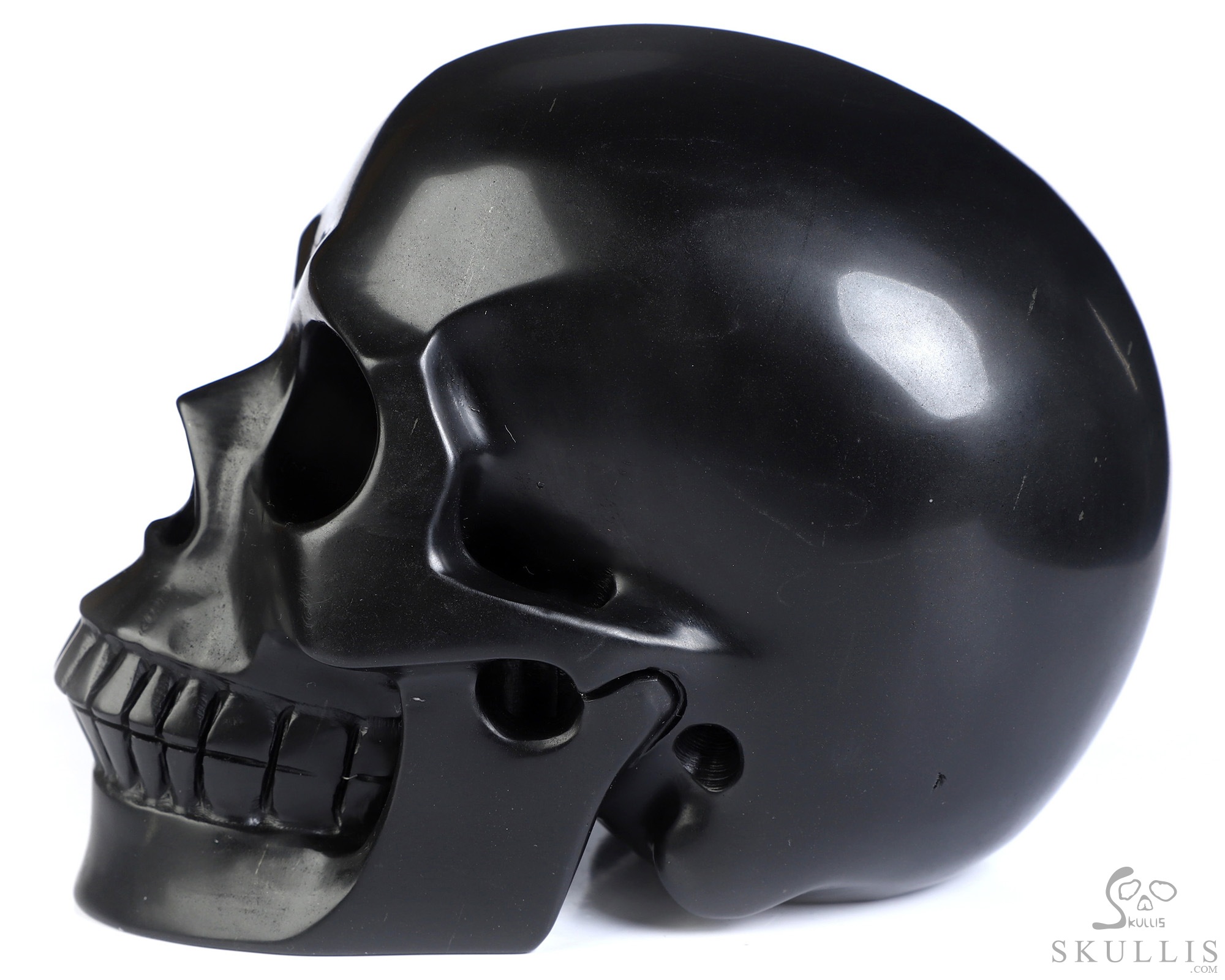 5.0" Shungite Hand Carved Crystal Skull, Realistic, Crystal Healing 5.0" Shungite Hand Carved Crystal Skull, Realistic, Crystal Healing