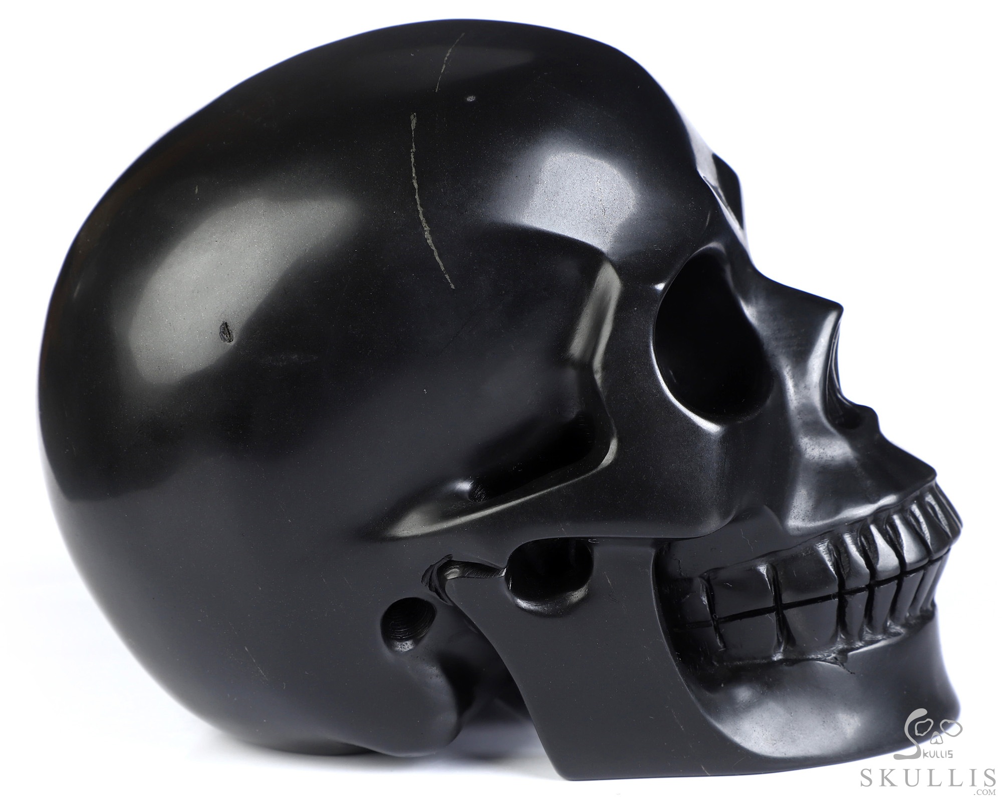 5.0" Shungite Hand Carved Crystal Skull, Realistic, Crystal Healing 5.0" Shungite Hand Carved Crystal Skull, Realistic, Crystal Healing