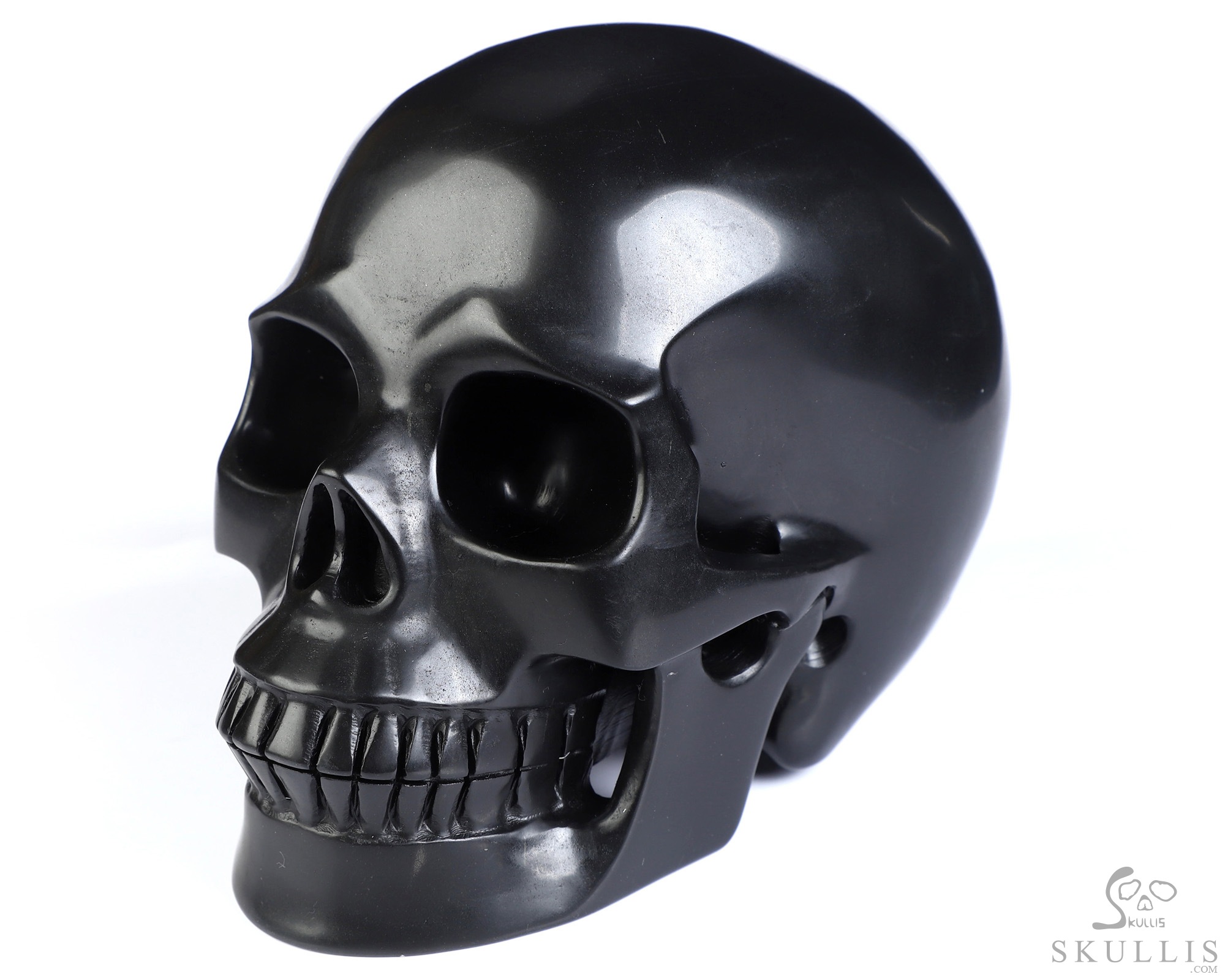 5.0" Shungite Hand Carved Crystal Skull, Realistic, Crystal Healing 5.0" Shungite Hand Carved Crystal Skull, Realistic, Crystal Healing