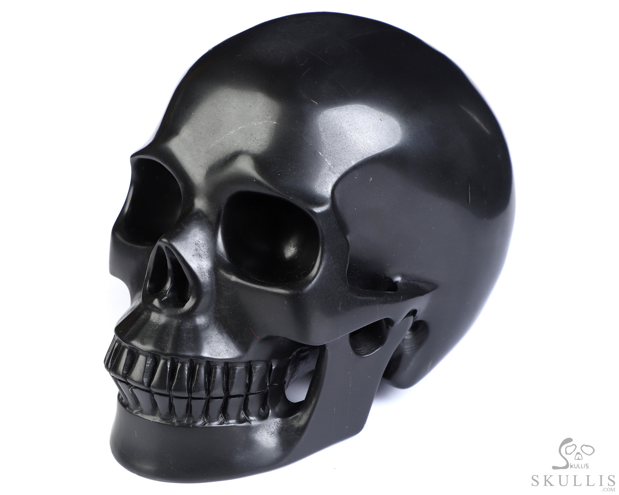 5.0" Shungite Hand Carved Crystal Skull, Realistic, Crystal Healing 5.0" Shungite Hand Carved Crystal Skull, Realistic, Crystal Healing
