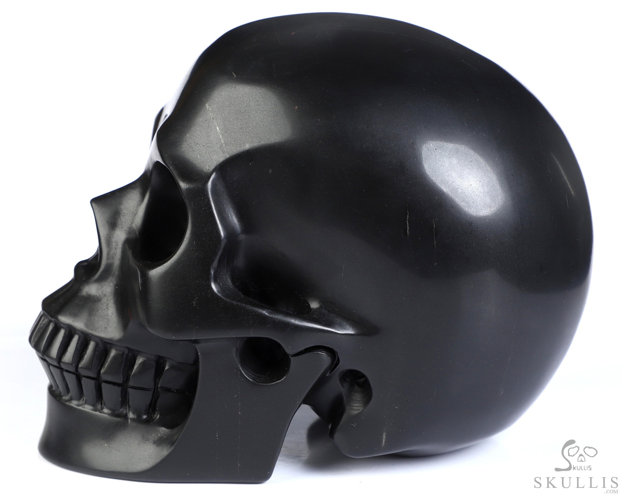 5.0" Shungite Hand Carved Crystal Skull, Realistic, Crystal Healing 5.0" Shungite Hand Carved Crystal Skull, Realistic, Crystal Healing