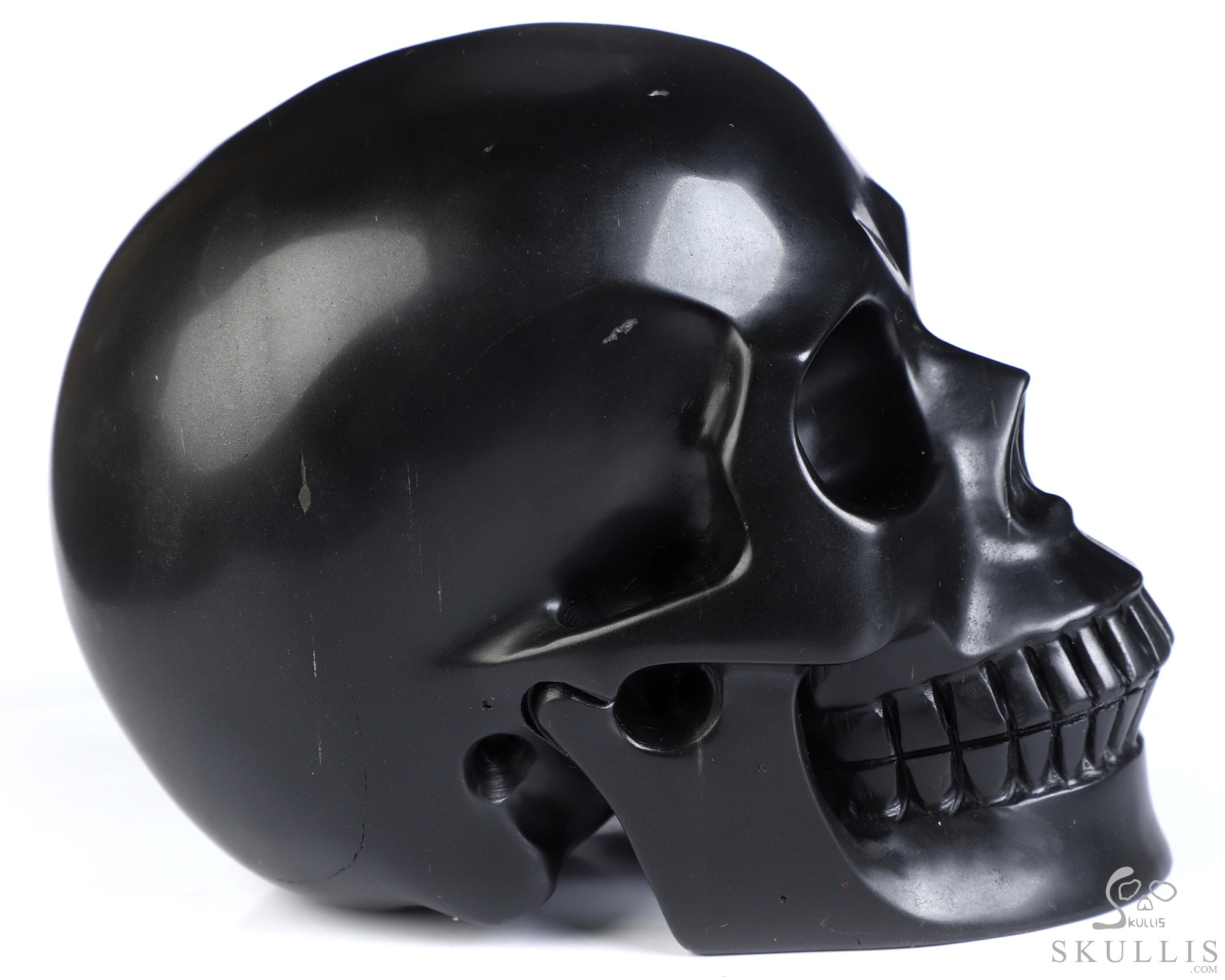 5.0" Shungite Hand Carved Crystal Skull, Realistic, Crystal Healing 5.0" Shungite Hand Carved Crystal Skull, Realistic, Crystal Healing