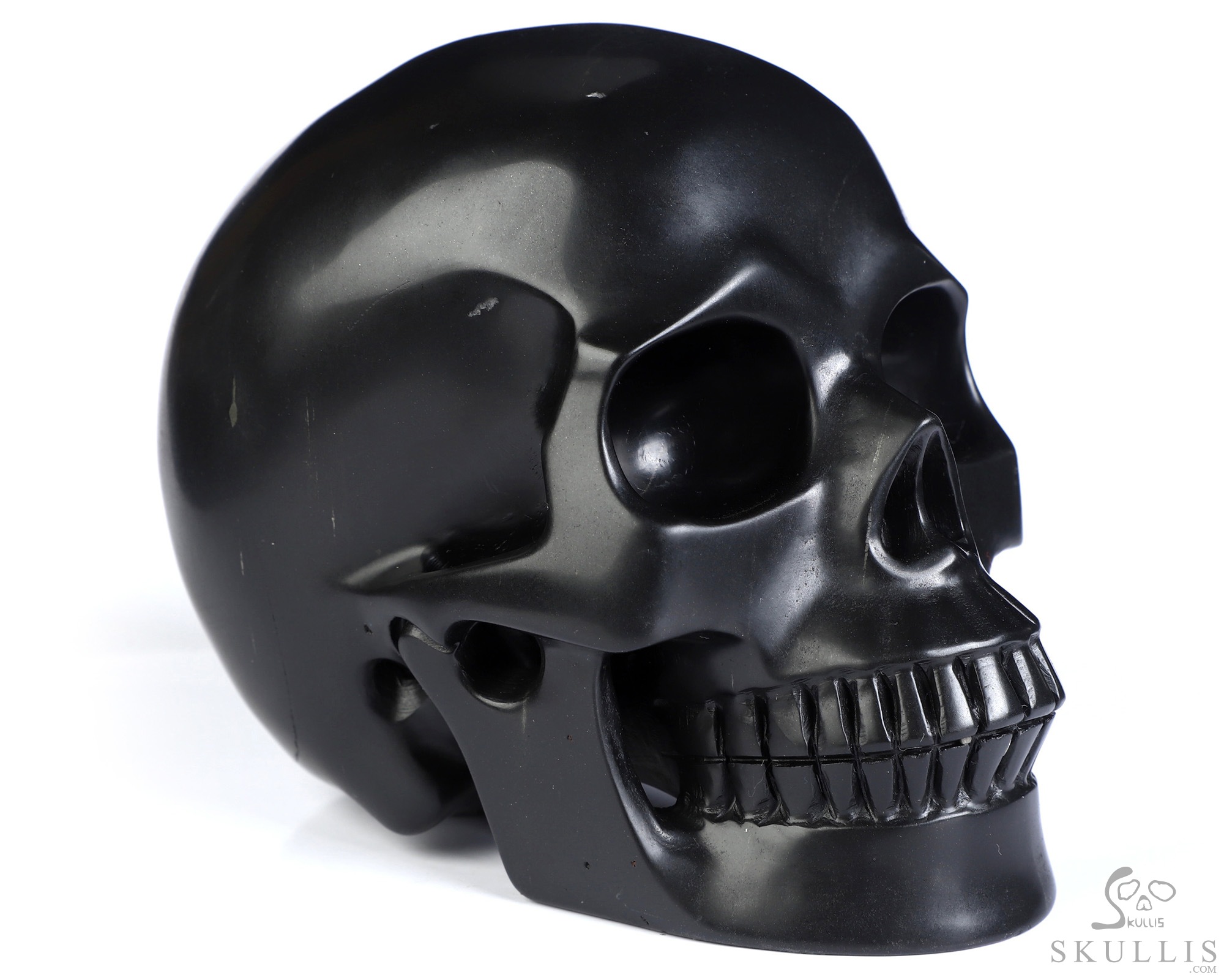 5.0" Shungite Hand Carved Crystal Skull, Realistic, Crystal Healing 5.0" Shungite Hand Carved Crystal Skull, Realistic, Crystal Healing
