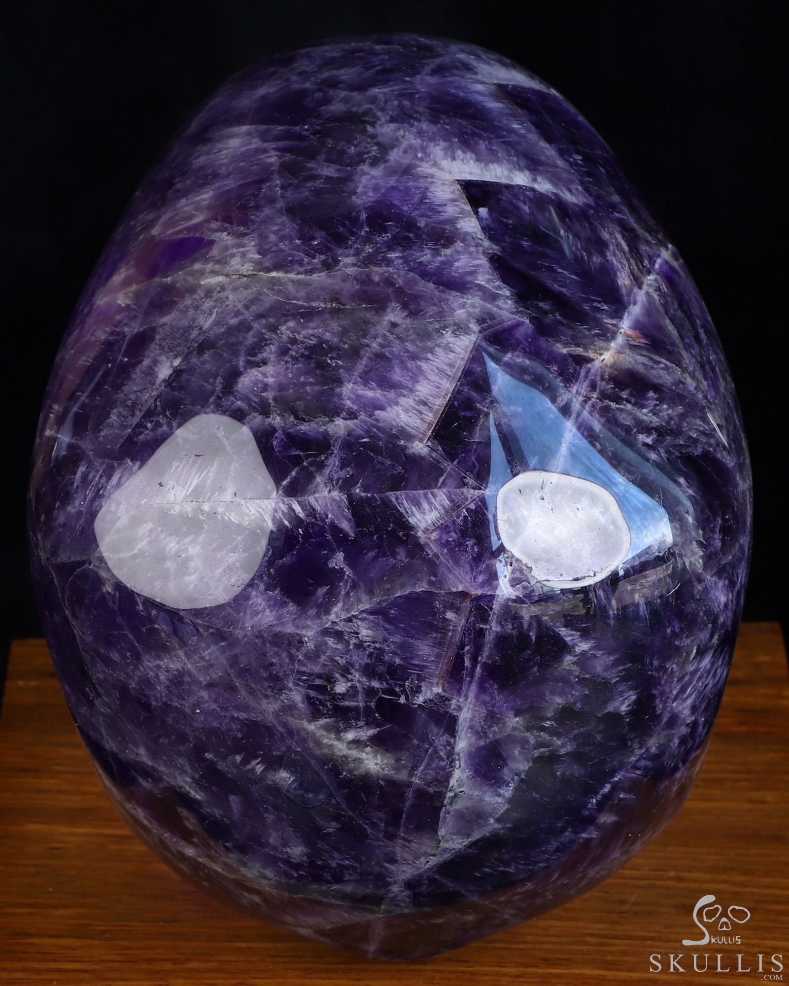 Lifesized 6.9" Dream Chevron Amethyst Hand Carved Hollow Crystal Skull Lamp/Light, Super Realistic, Crystal Healing Lifesized 6.9" Dream Chevron Amethyst Hand Carved Hollow Crystal Skull Lamp/Light, Super Realistic, Crystal Healing